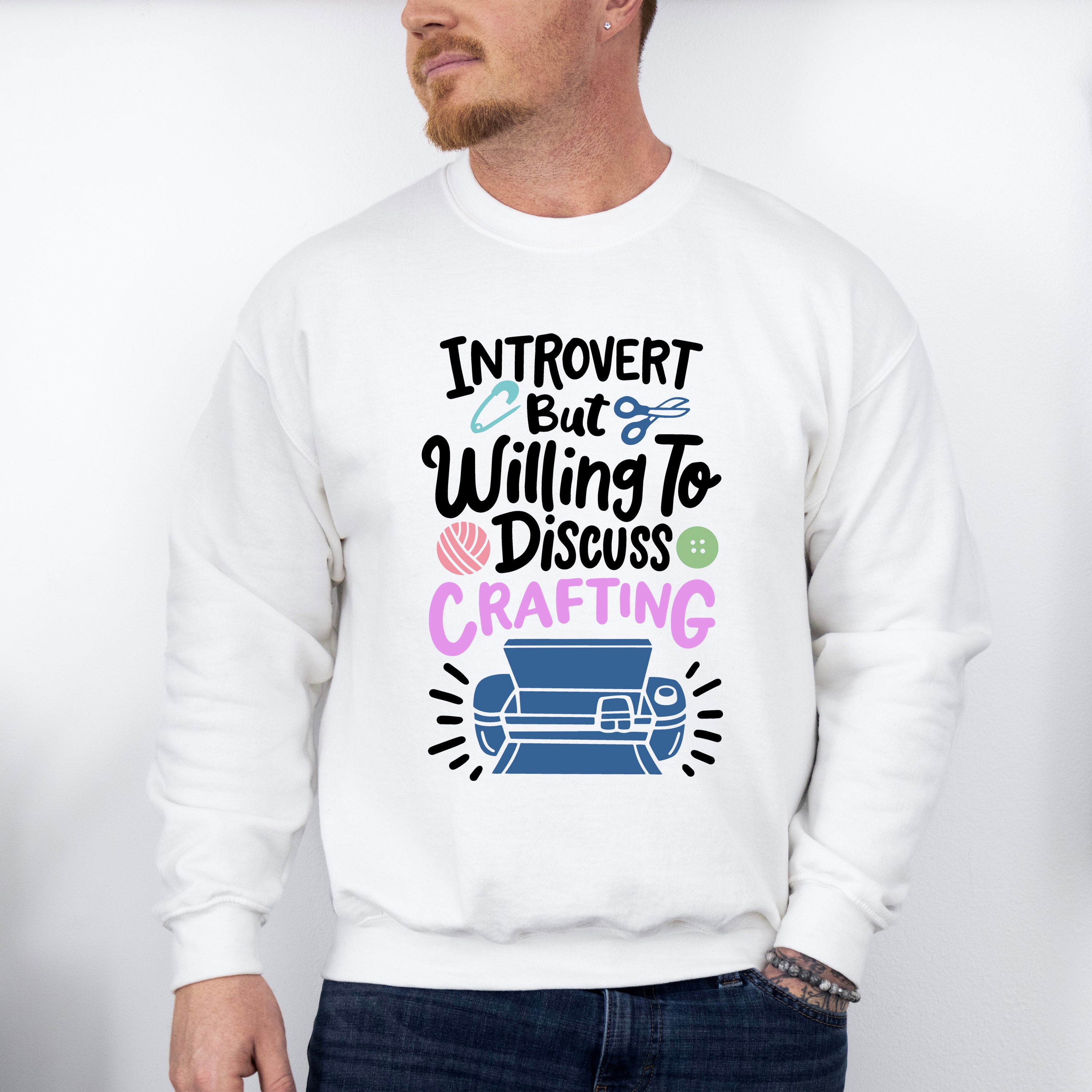 Introvert But - Crafting Unisex Crewneck T-Shirt Sweatshirt Hoodie
