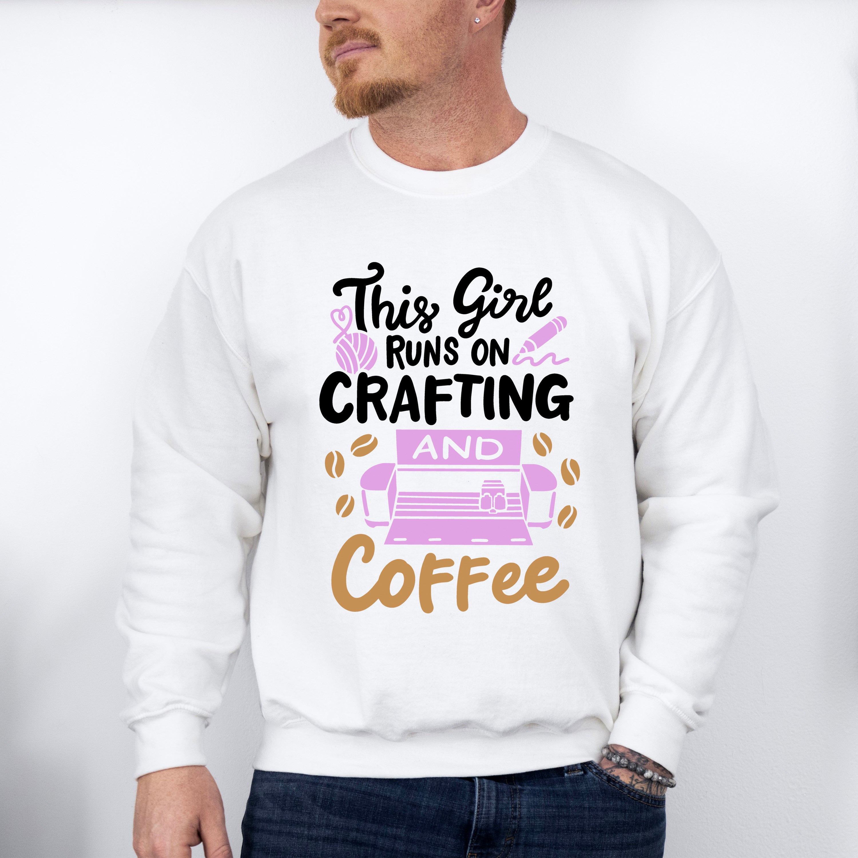 Crafting And Coffee - Crafting Unisex Crewneck T-Shirt Sweatshirt Hoodie