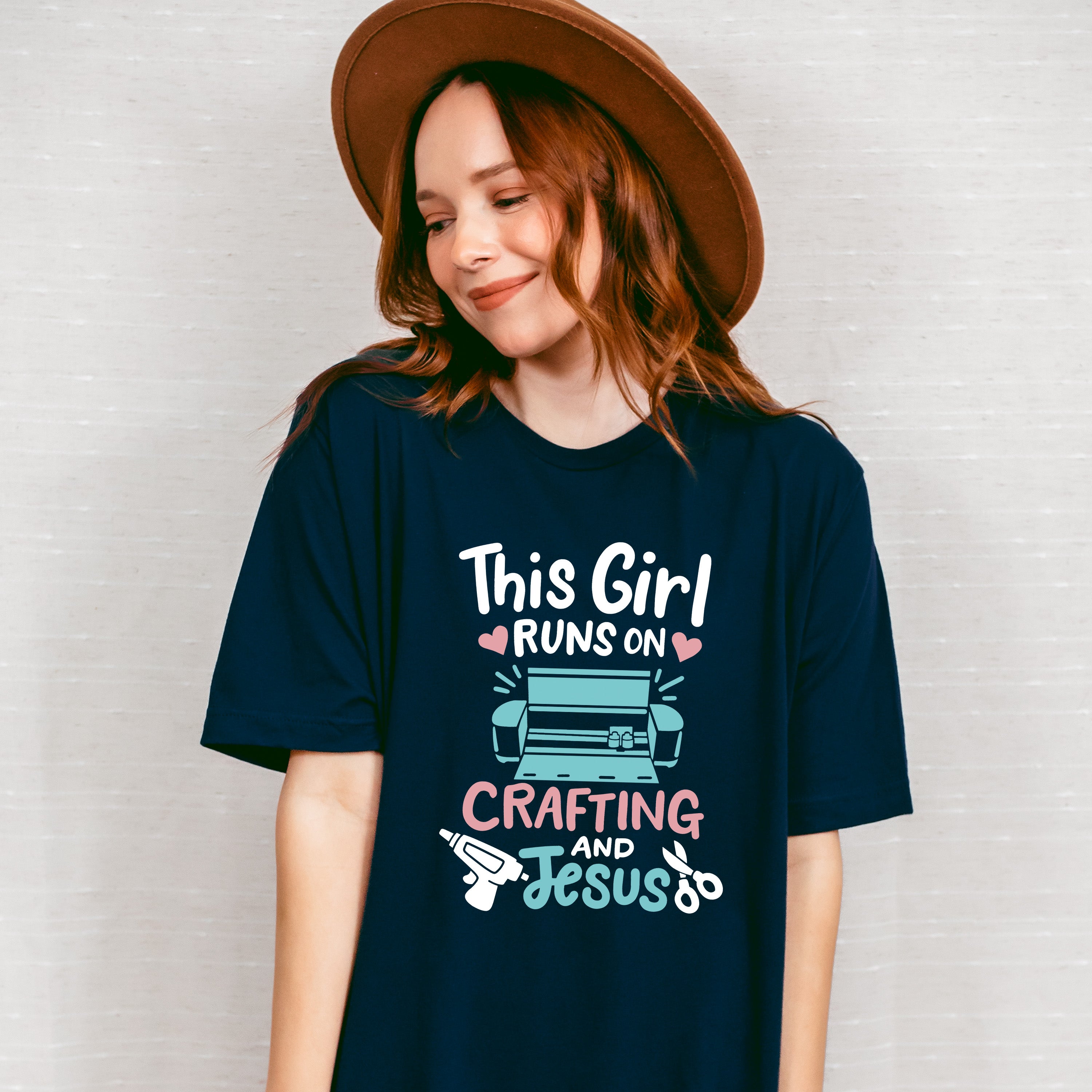 This Girl Runs On - Crafting Unisex Crewneck T-Shirt Sweatshirt Hoodie