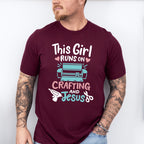 This Girl Runs On - Crafting Unisex Crewneck T-Shirt Sweatshirt Hoodie