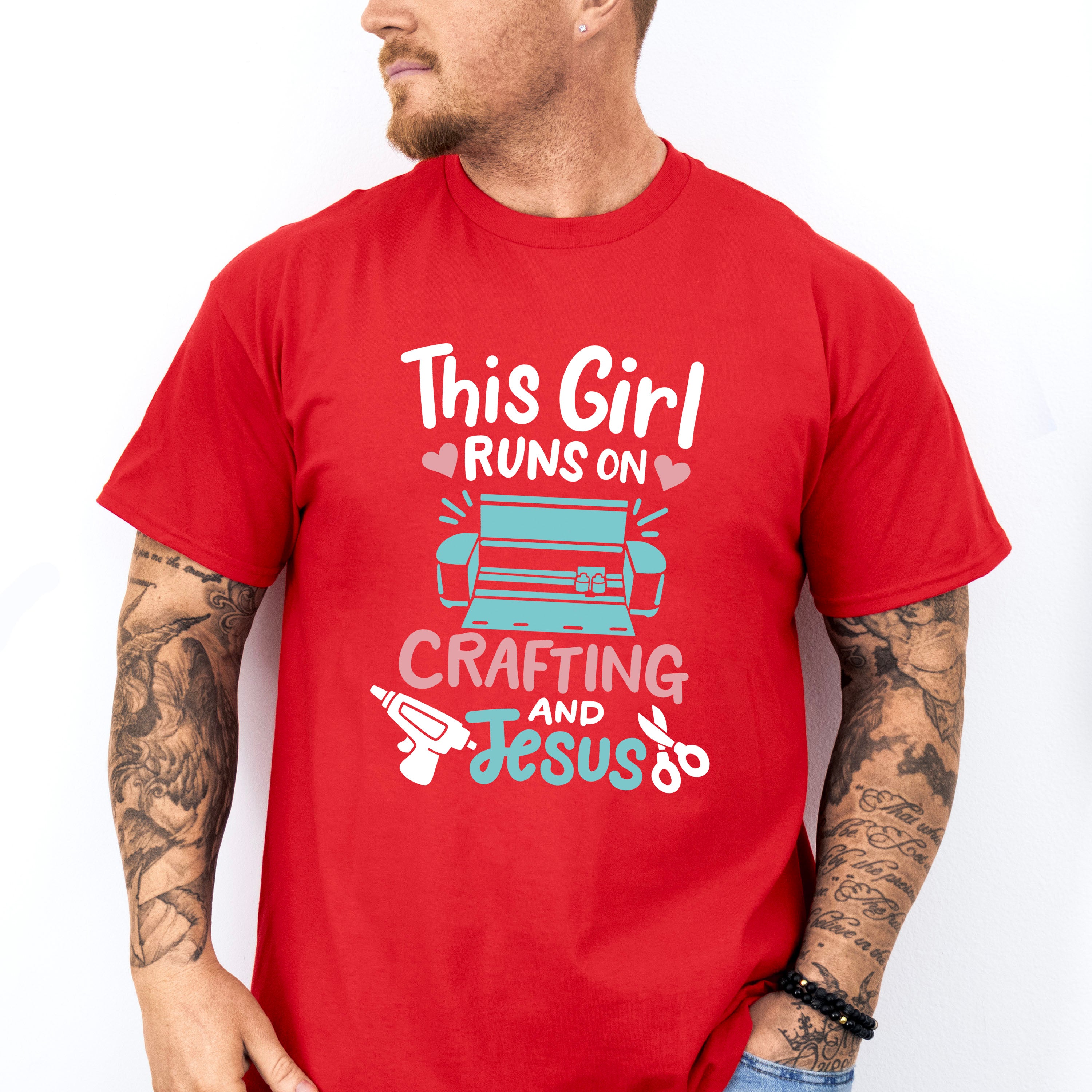 This Girl Runs On - Crafting Unisex Crewneck T-Shirt Sweatshirt Hoodie