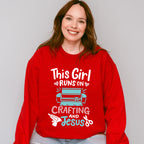 This Girl Runs On - Crafting Unisex Crewneck T-Shirt Sweatshirt Hoodie