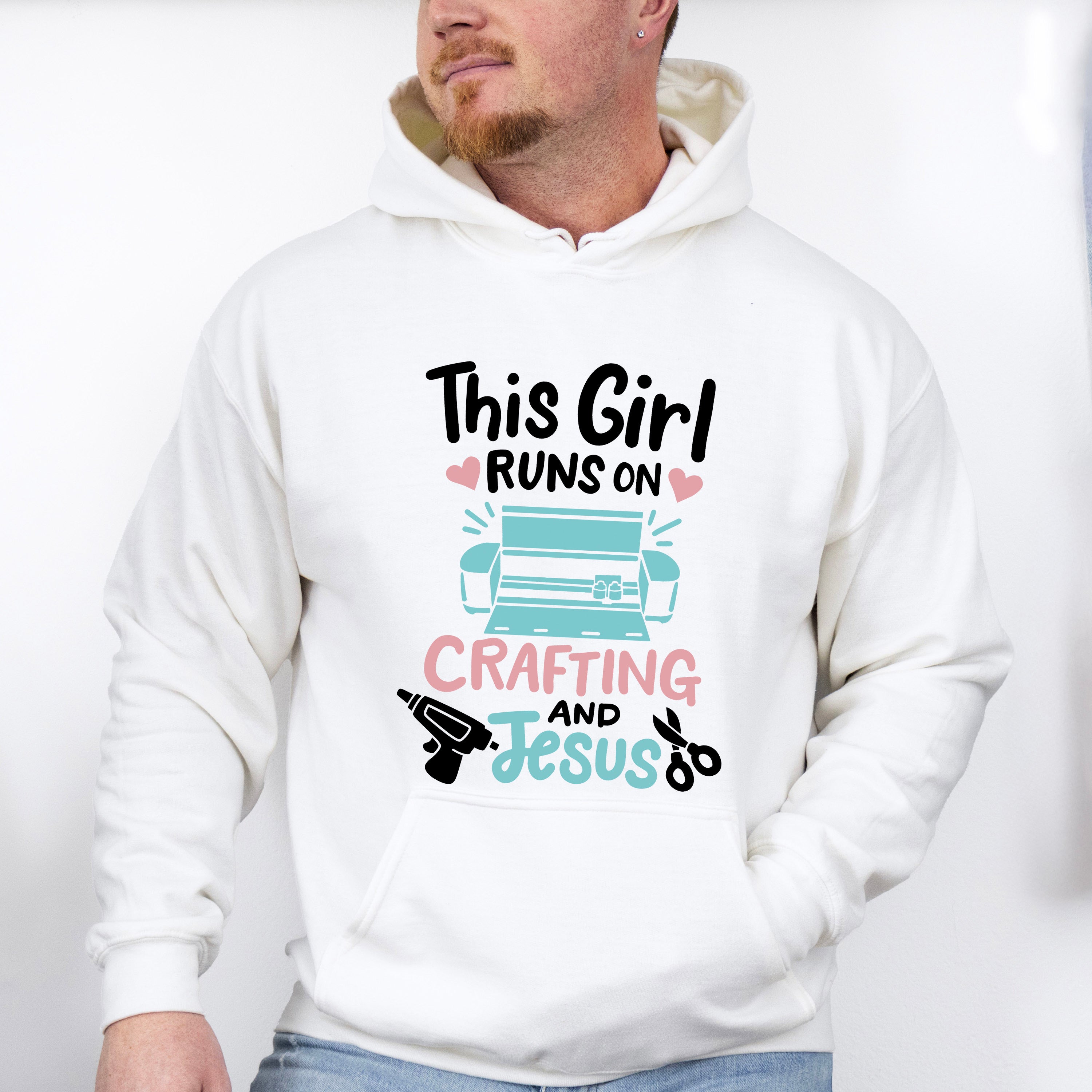 This Girl Runs On - Crafting Unisex Crewneck T-Shirt Sweatshirt Hoodie