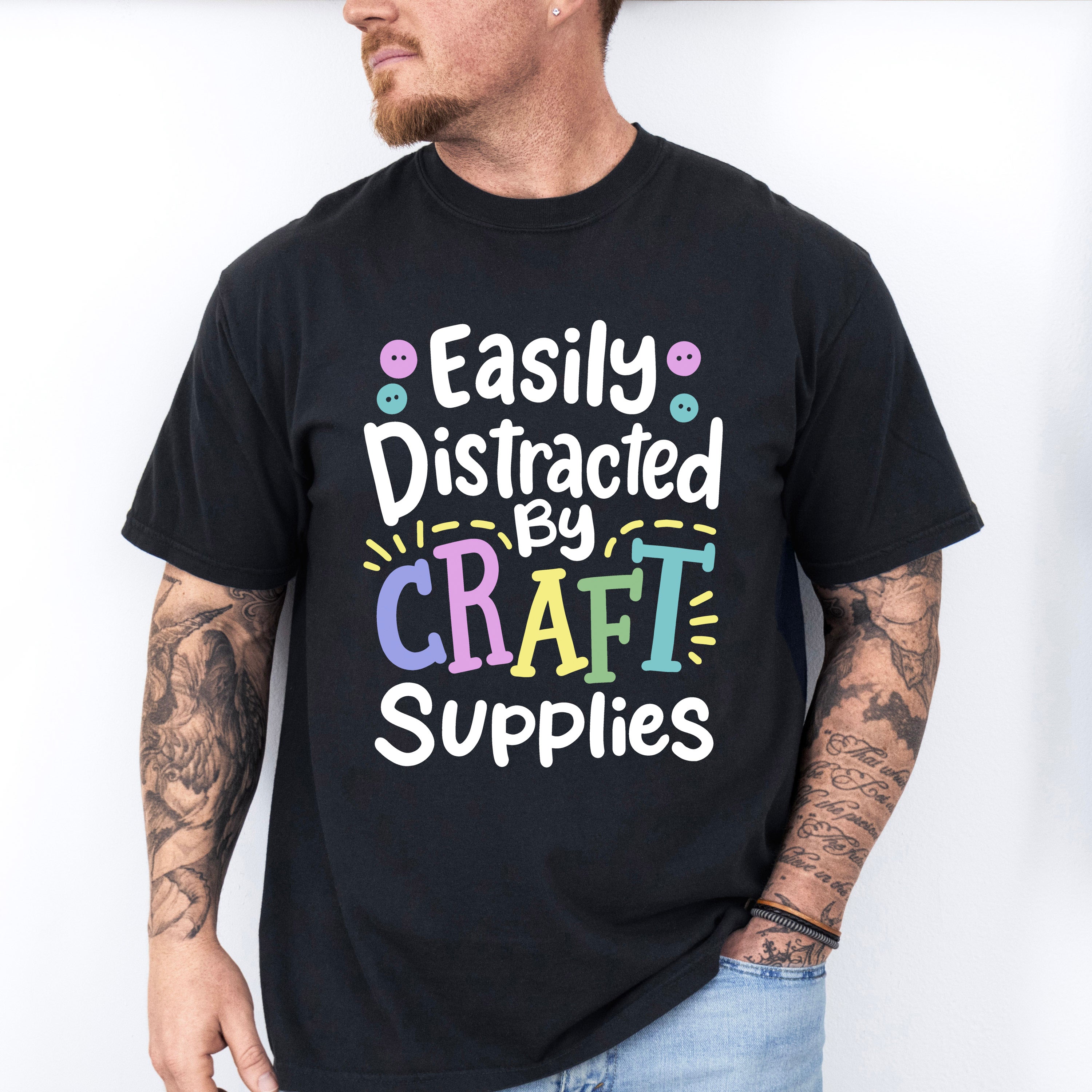 Easily Distracted - Crafting Unisex Crewneck T-Shirt Sweatshirt Hoodie
