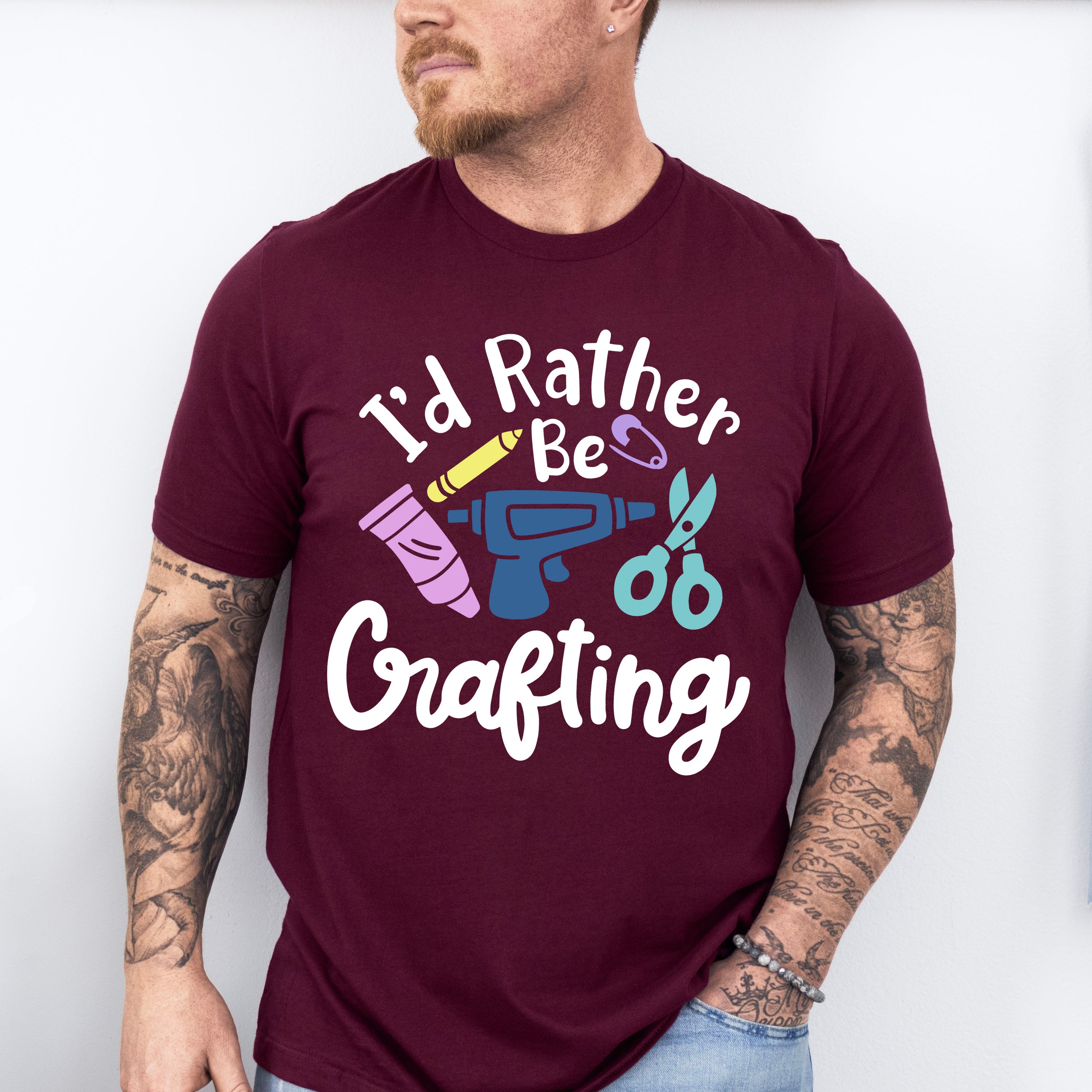 I'd Rather Be Crafting - Crafting Unisex Crewneck T-Shirt Sweatshirt Hoodie