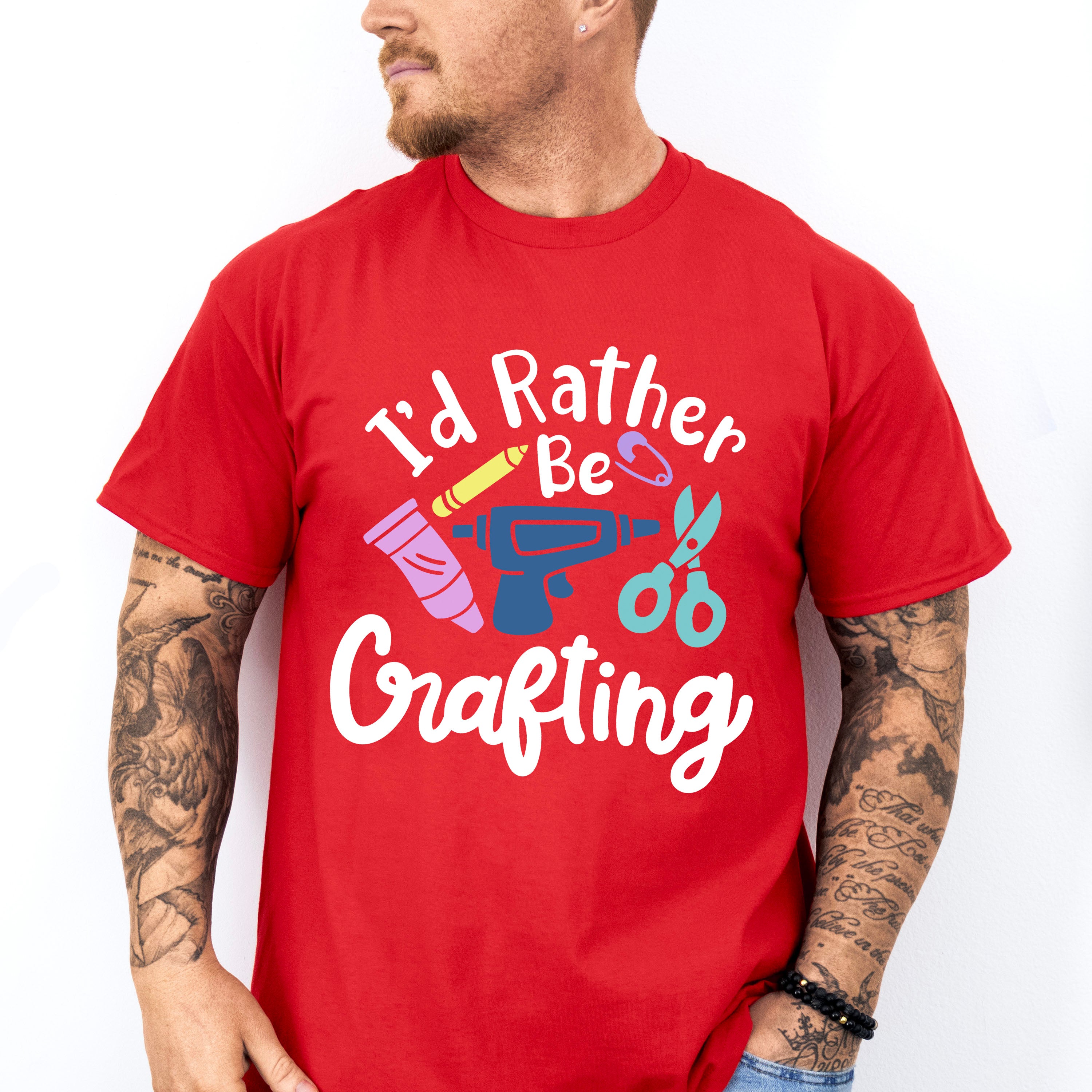 I'd Rather Be Crafting - Crafting Unisex Crewneck T-Shirt Sweatshirt Hoodie