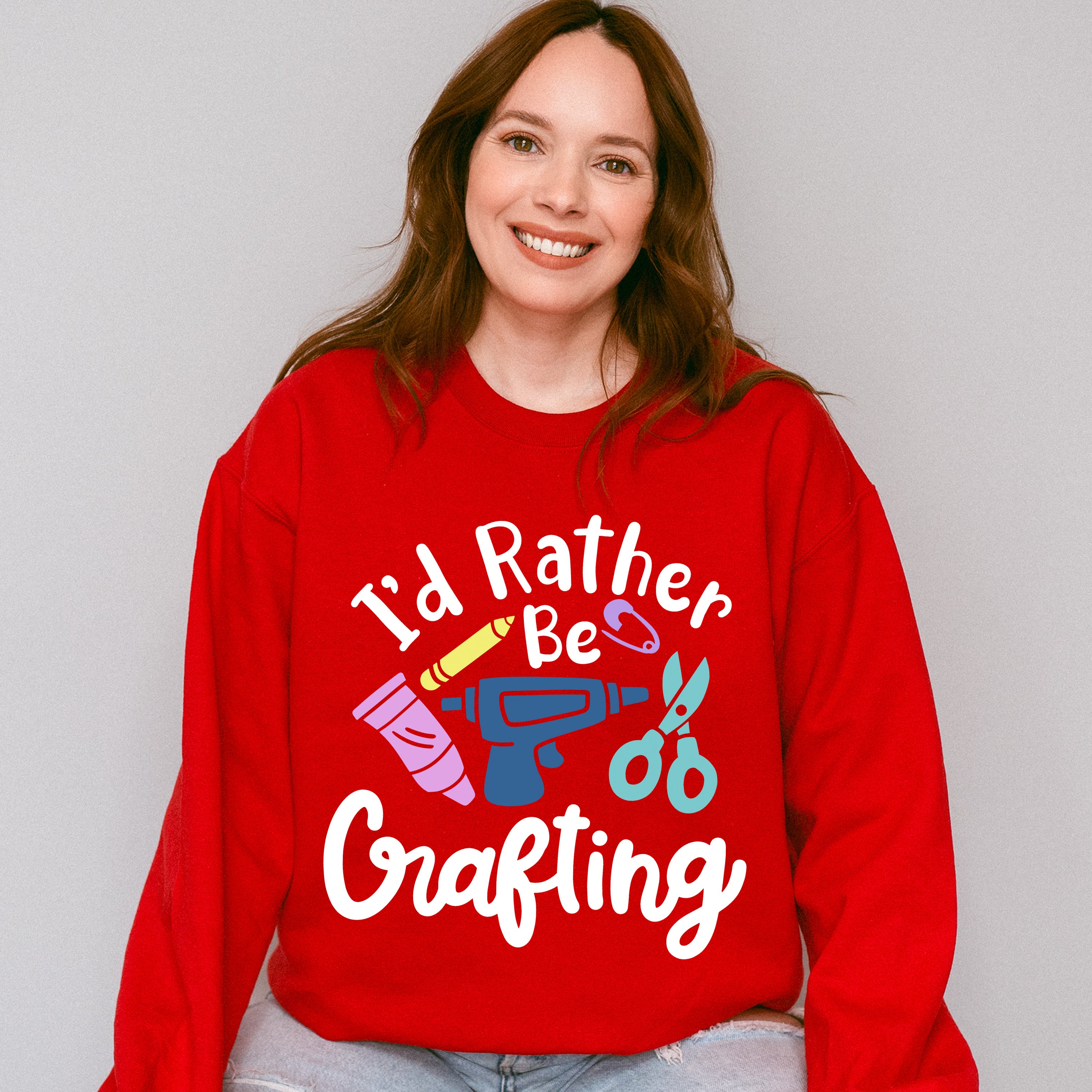 I'd Rather Be Crafting - Crafting Unisex Crewneck T-Shirt Sweatshirt Hoodie