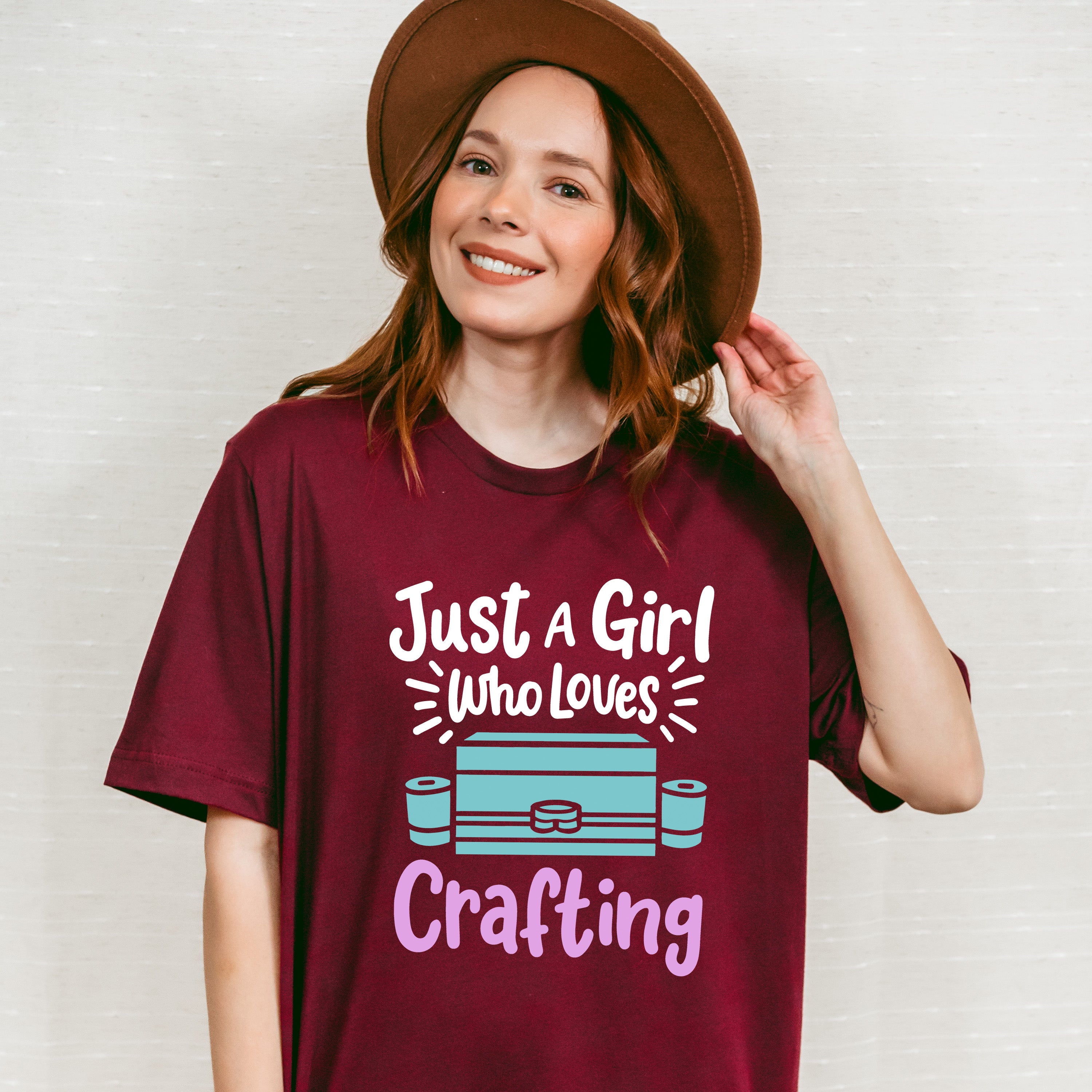 Just A Girl Who Loves - Crafting Unisex Crewneck T-Shirt Sweatshirt Hoodie