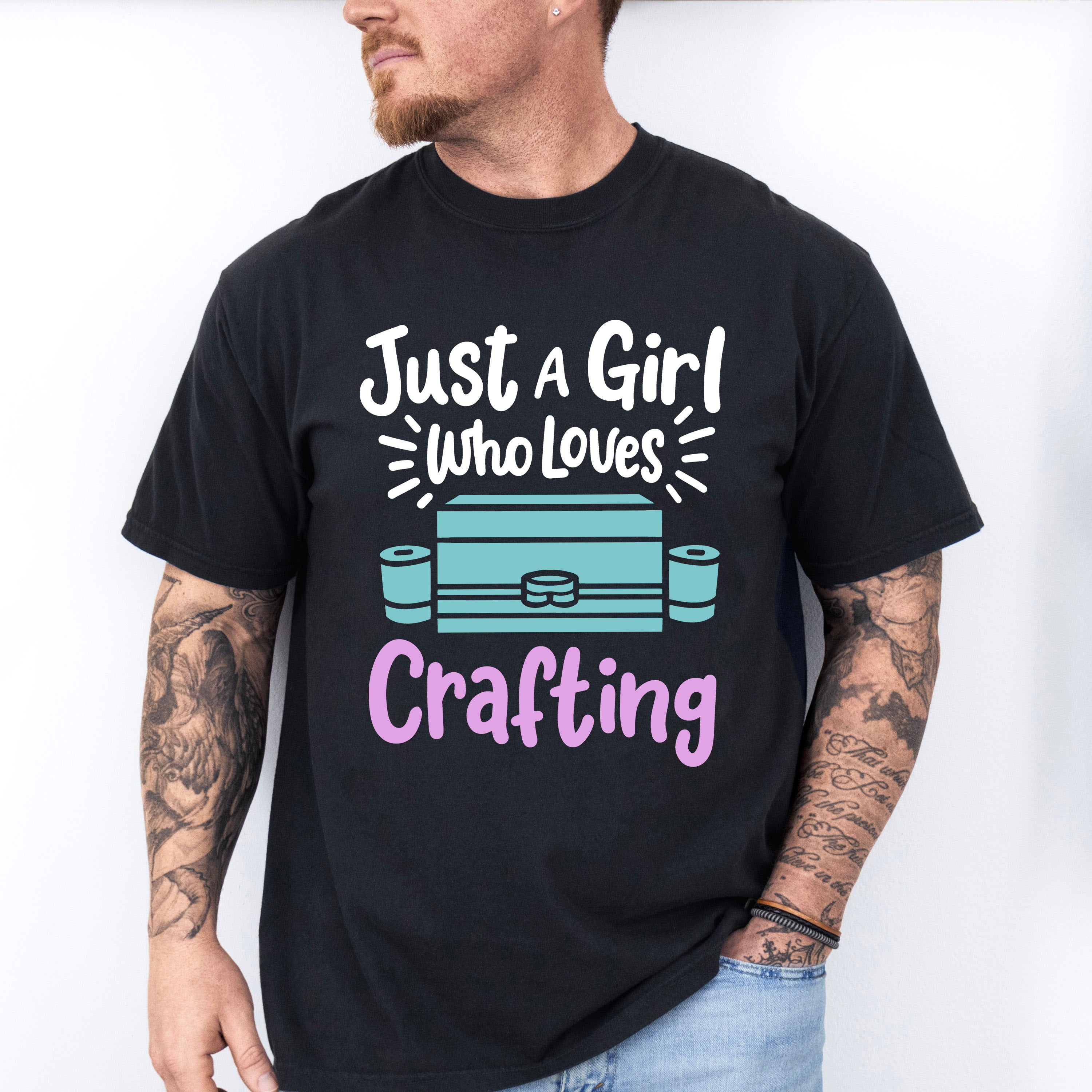 Just A Girl Who Loves - Crafting Unisex Crewneck T-Shirt Sweatshirt Hoodie