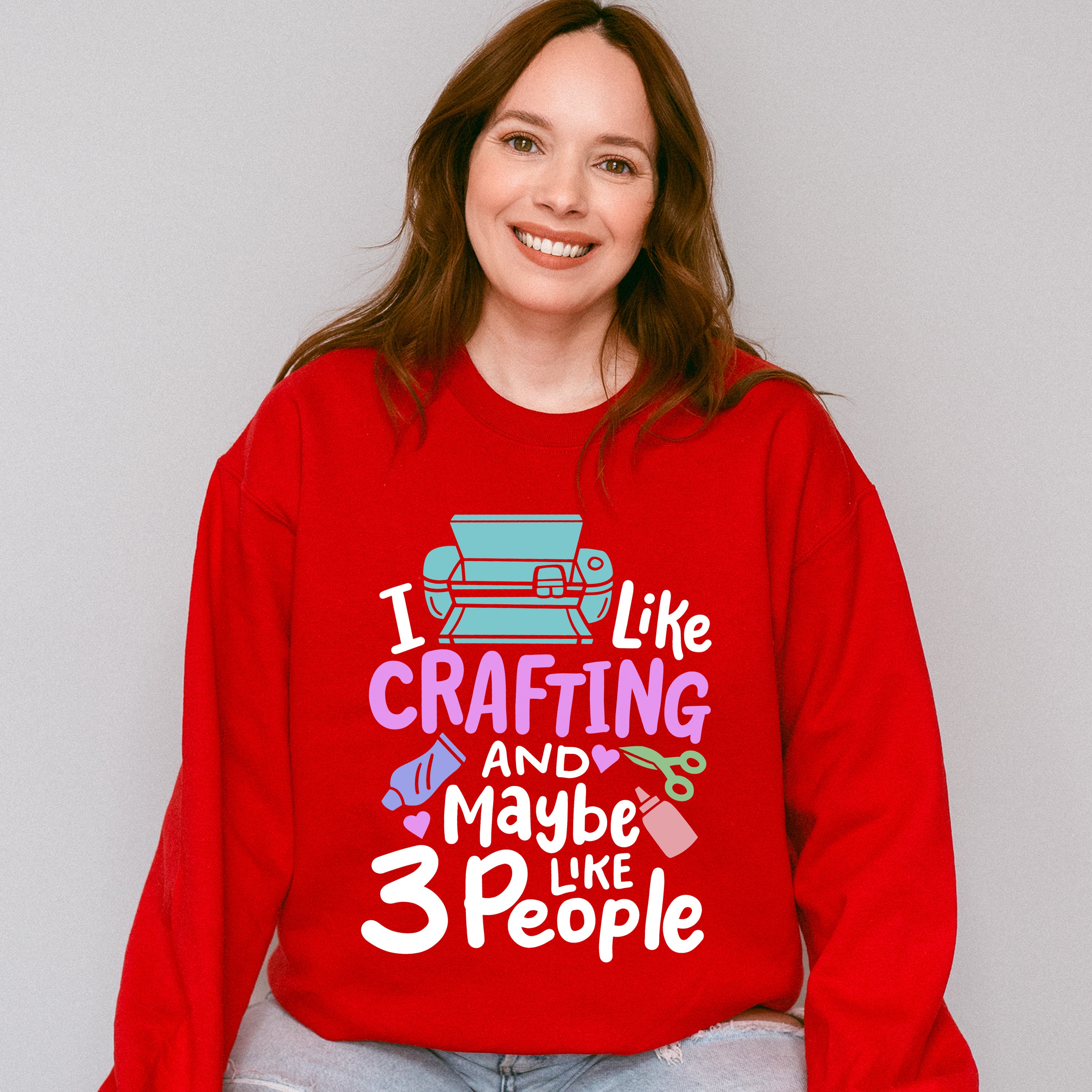 Maybe Like 3 People - Crafting Unisex Crewneck T-Shirt Sweatshirt Hoodie