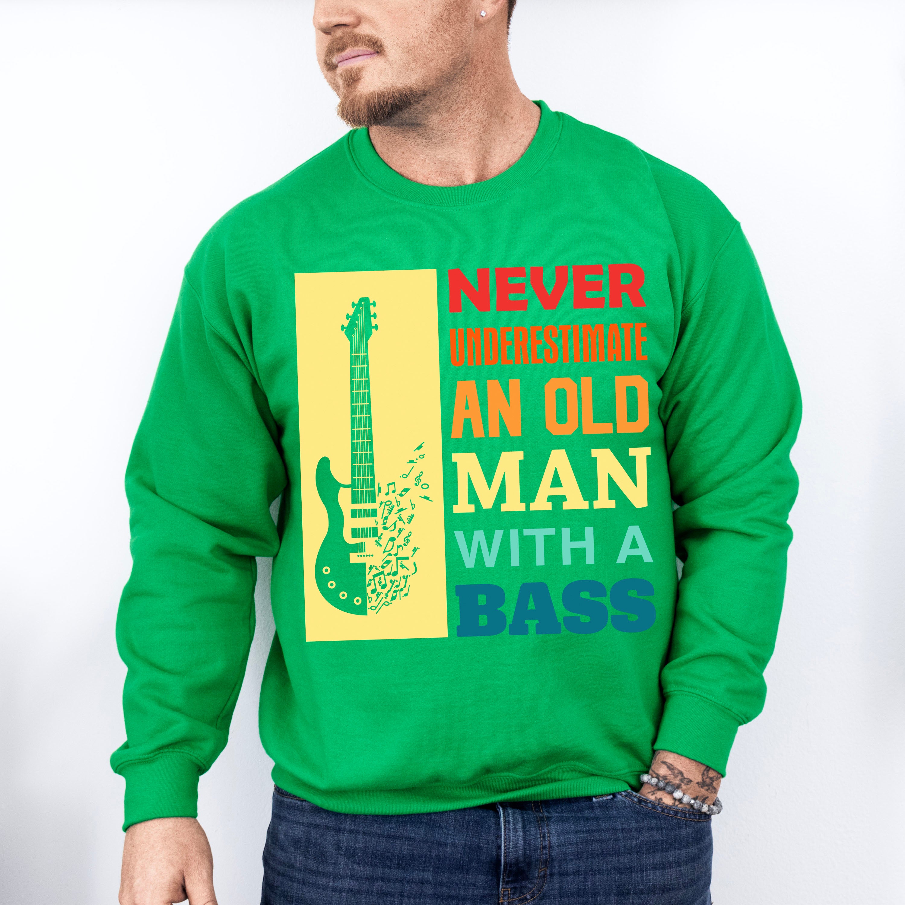 Old Man With A Bass - Singing Unisex Crewneck T-Shirt Sweatshirt Hoodie