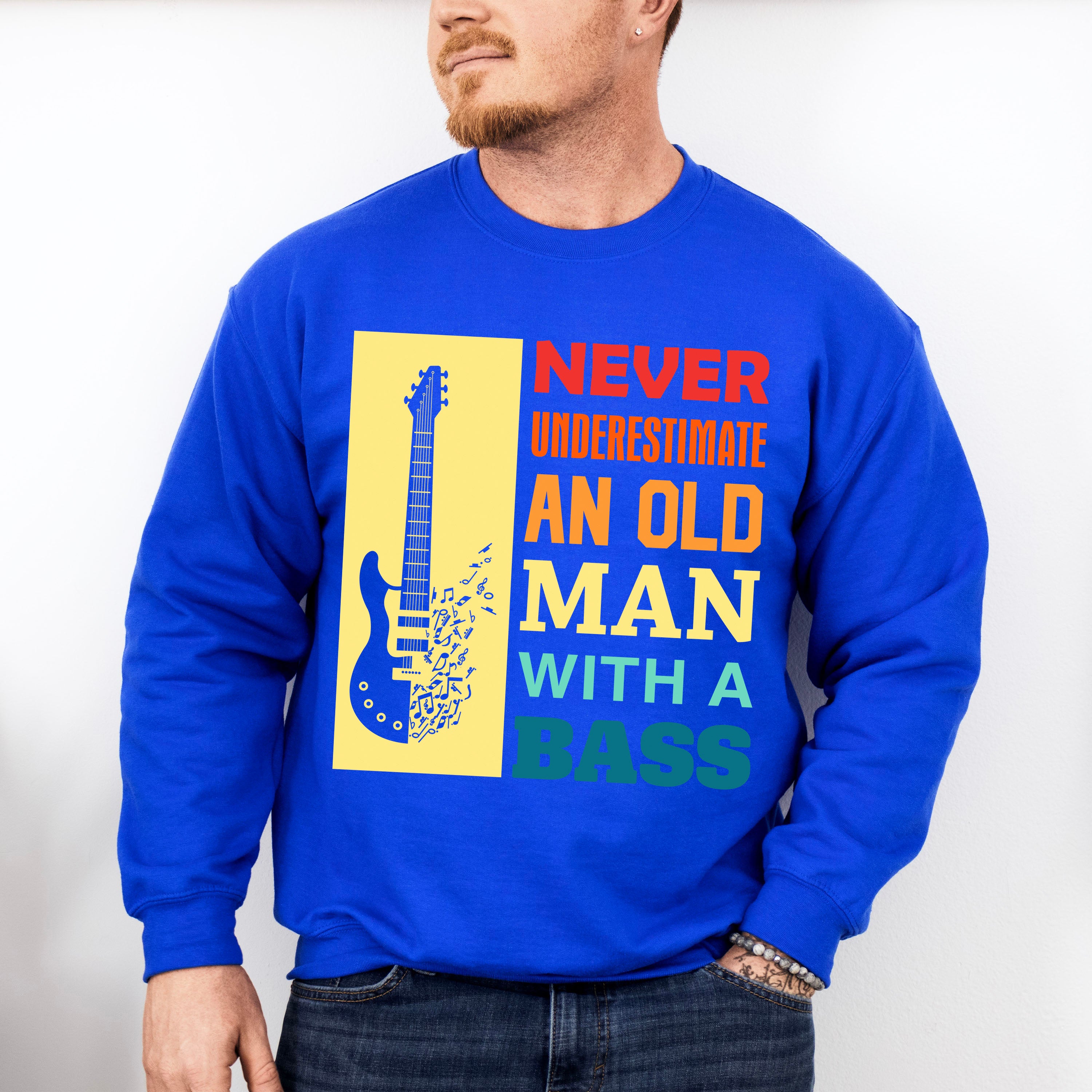 Old Man With A Bass - Singing Unisex Crewneck T-Shirt Sweatshirt Hoodie