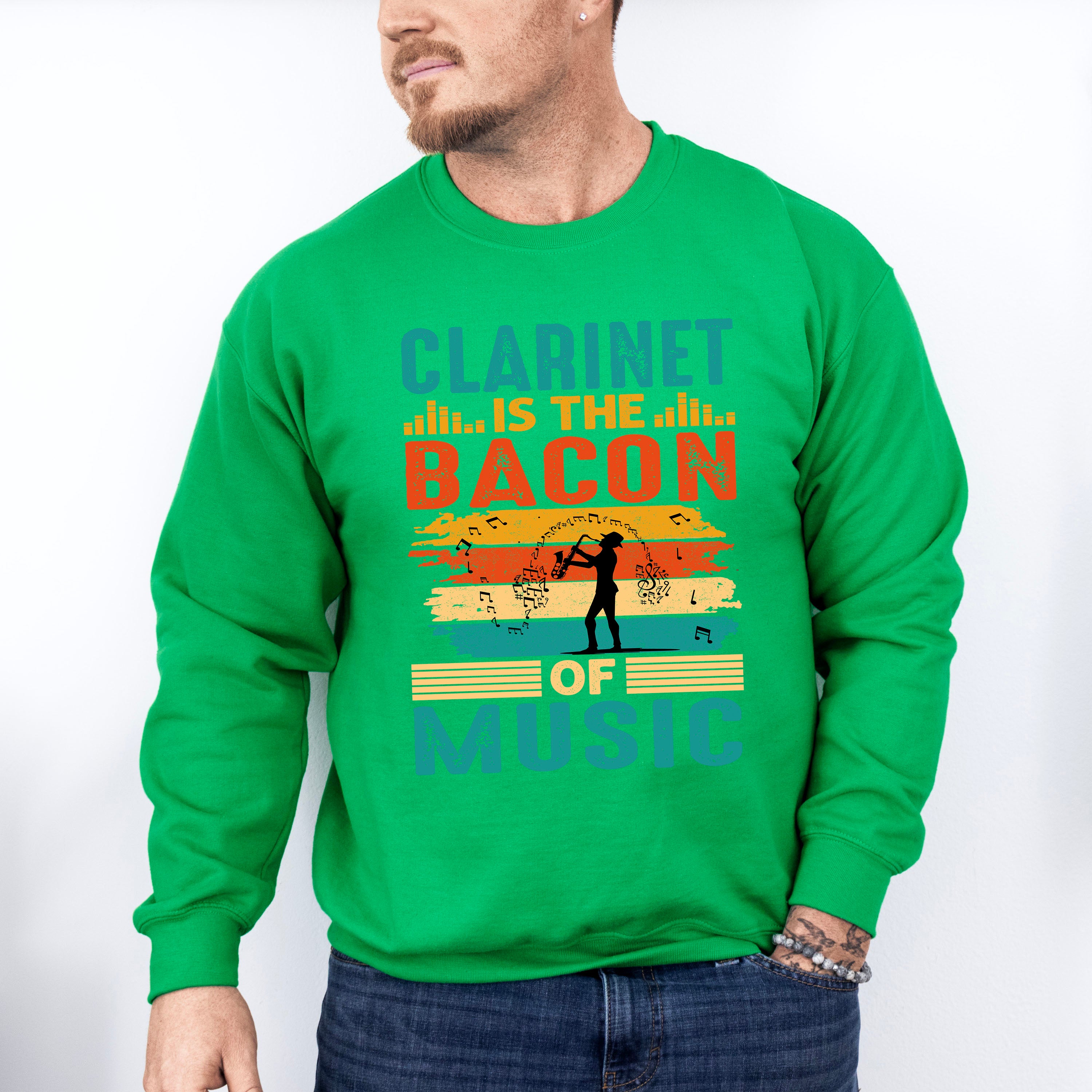 Clarinet Bacon Of Music - Singing Unisex Crewneck T-Shirt Sweatshirt Hoodie
