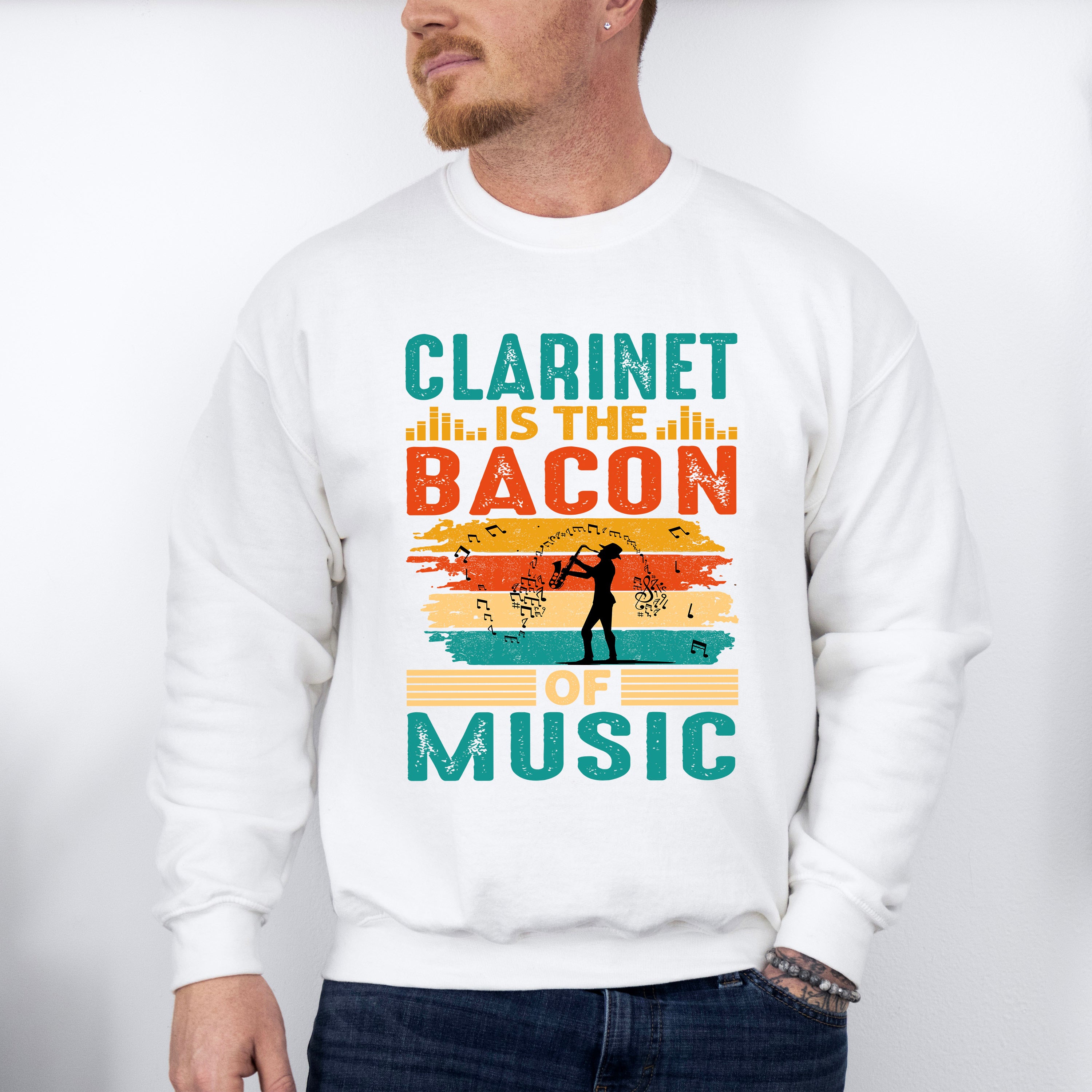 Clarinet Bacon Of Music - Singing Unisex Crewneck T-Shirt Sweatshirt Hoodie