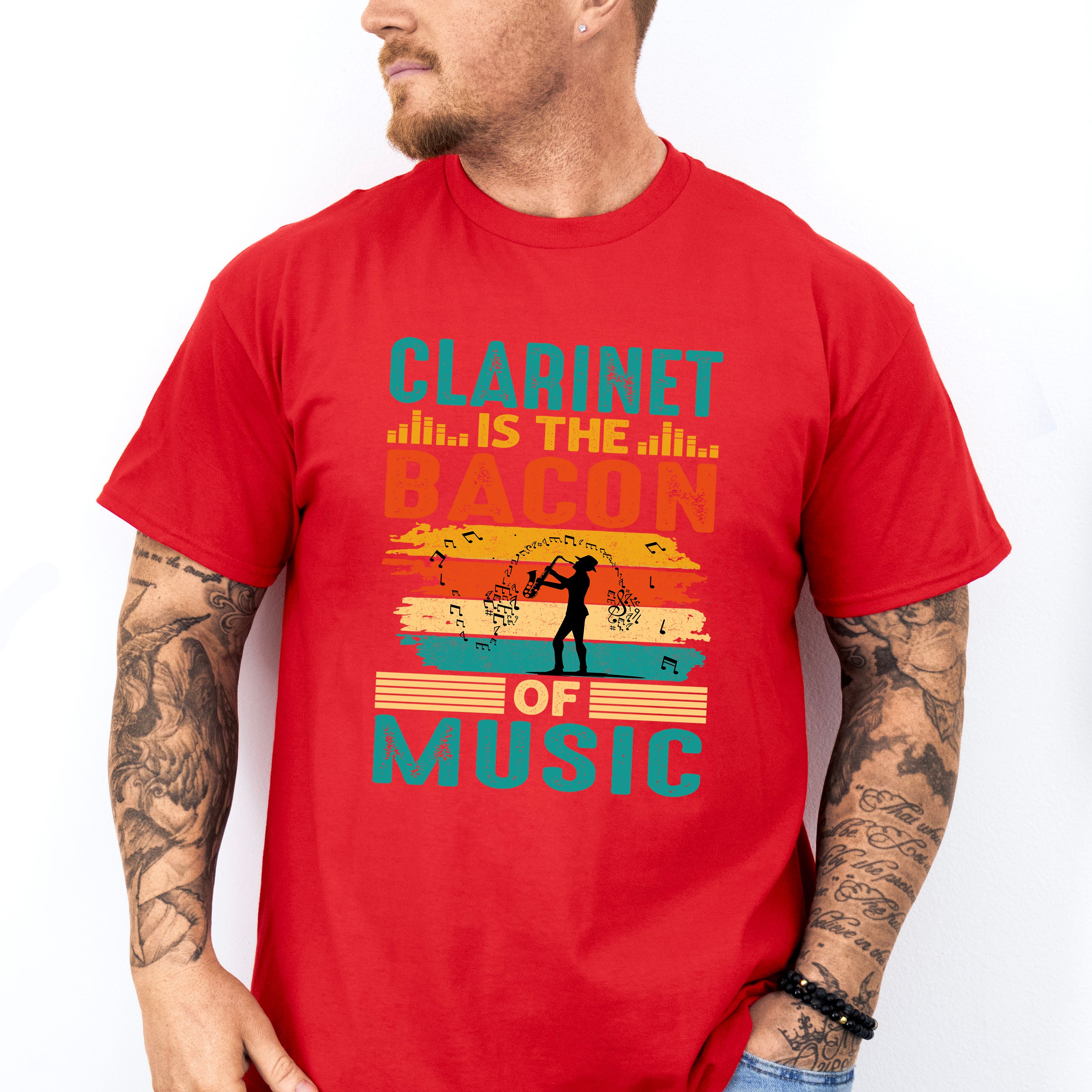 Clarinet Bacon Of Music - Singing Unisex Crewneck T-Shirt Sweatshirt Hoodie