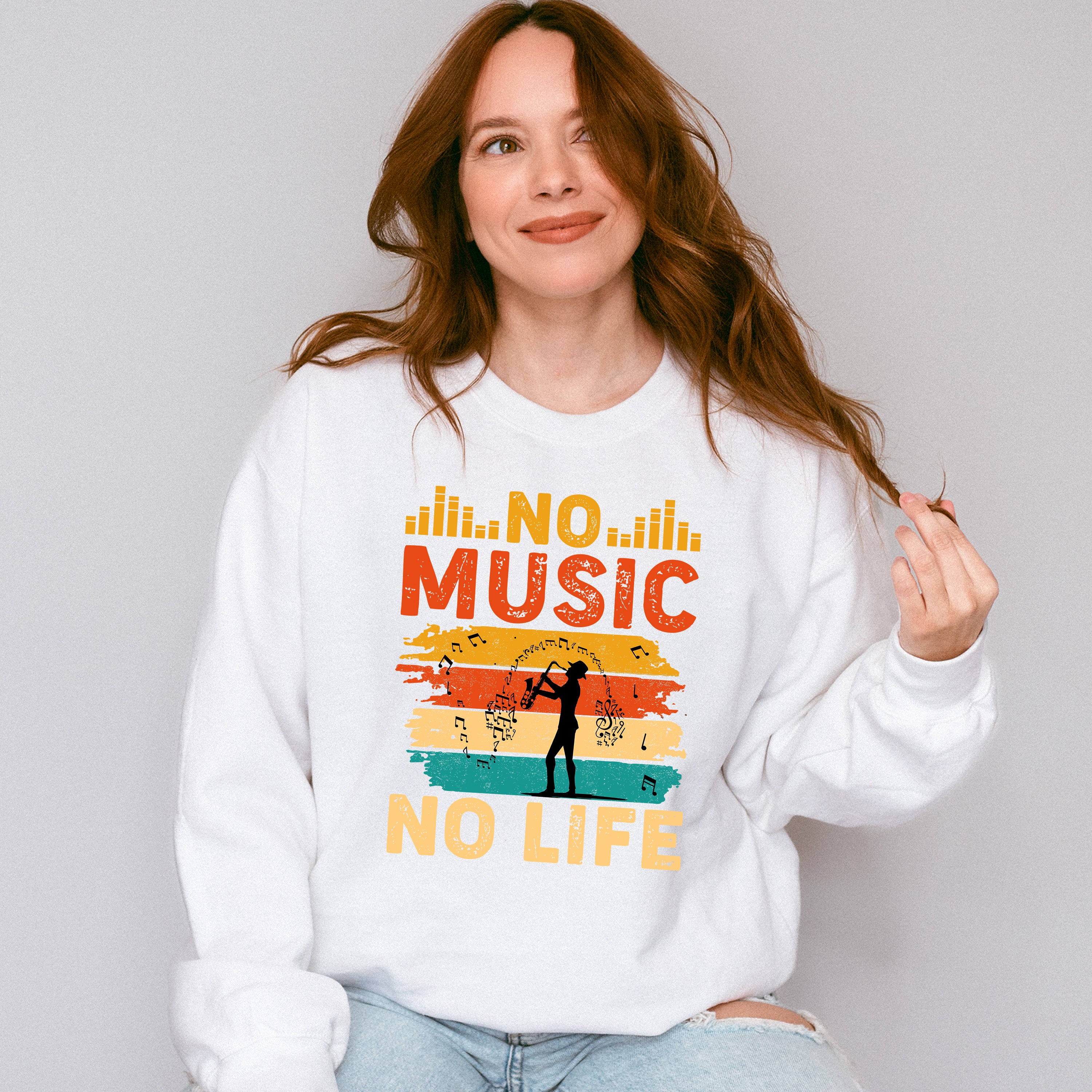 No Music No Life - Singing Unisex Crewneck T-Shirt Sweatshirt Hoodie