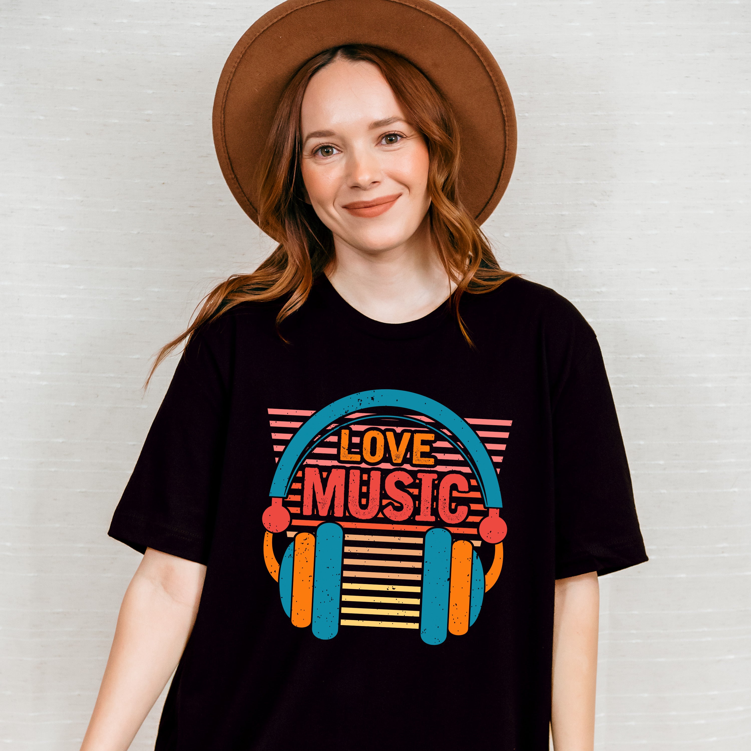 Love Music Headphones Design - Singing Unisex Crewneck T-Shirt Sweatshirt Hoodie
