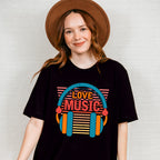 Love Music Headphones Design - Singing Unisex Crewneck T-Shirt Sweatshirt Hoodie