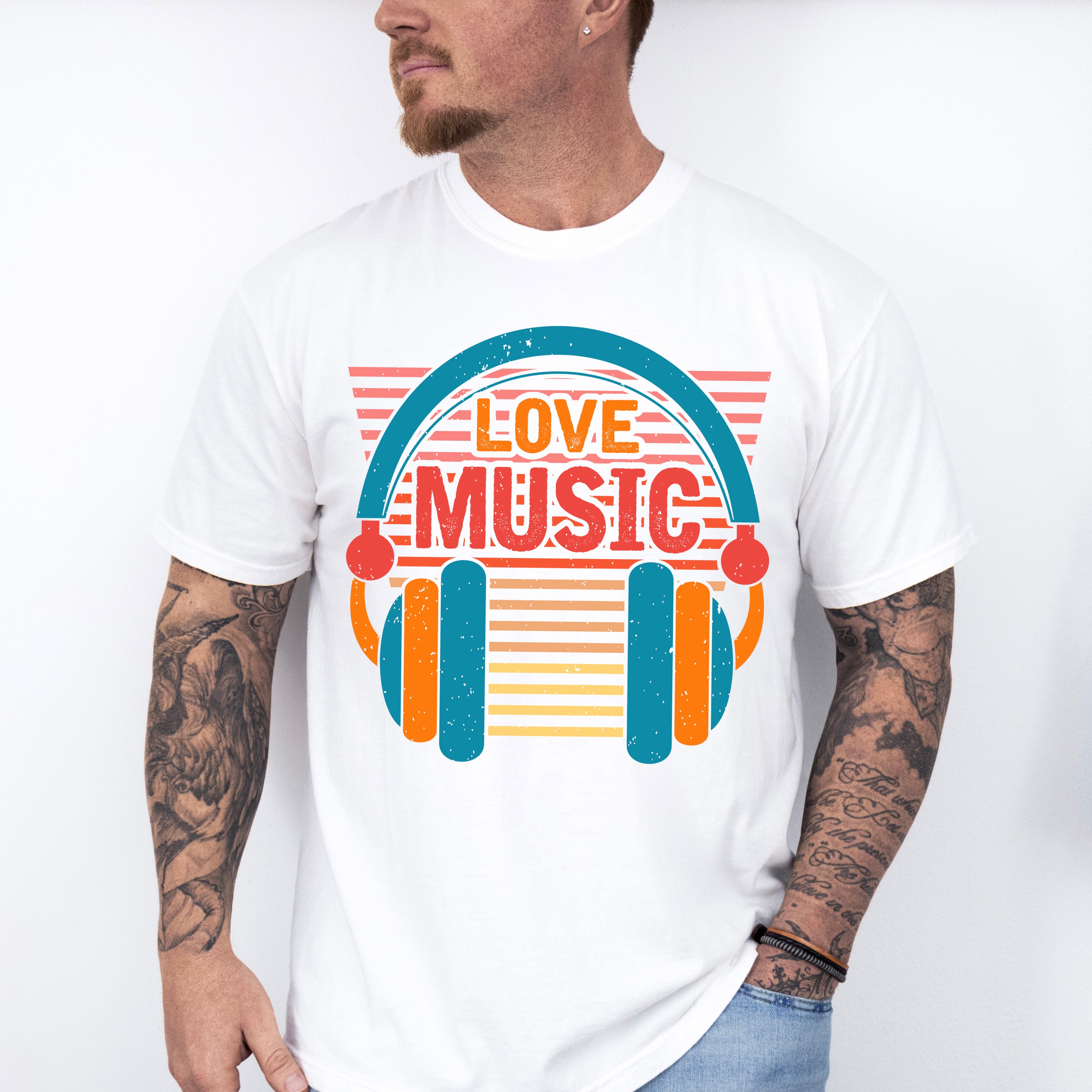 Love Music Headphones Design - Singing Unisex Crewneck T-Shirt Sweatshirt Hoodie