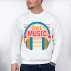 Love Music Headphones Design - Singing Unisex Crewneck T-Shirt Sweatshirt Hoodie