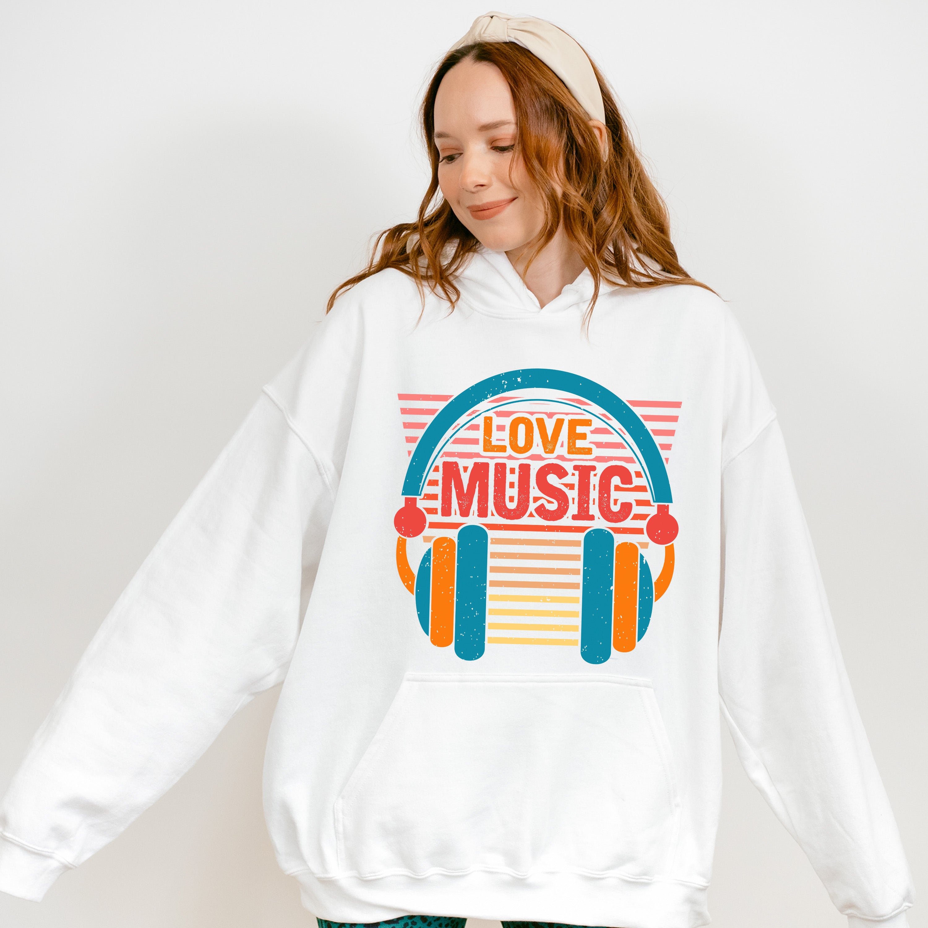 Love Music Headphones Design - Singing Unisex Crewneck T-Shirt Sweatshirt Hoodie