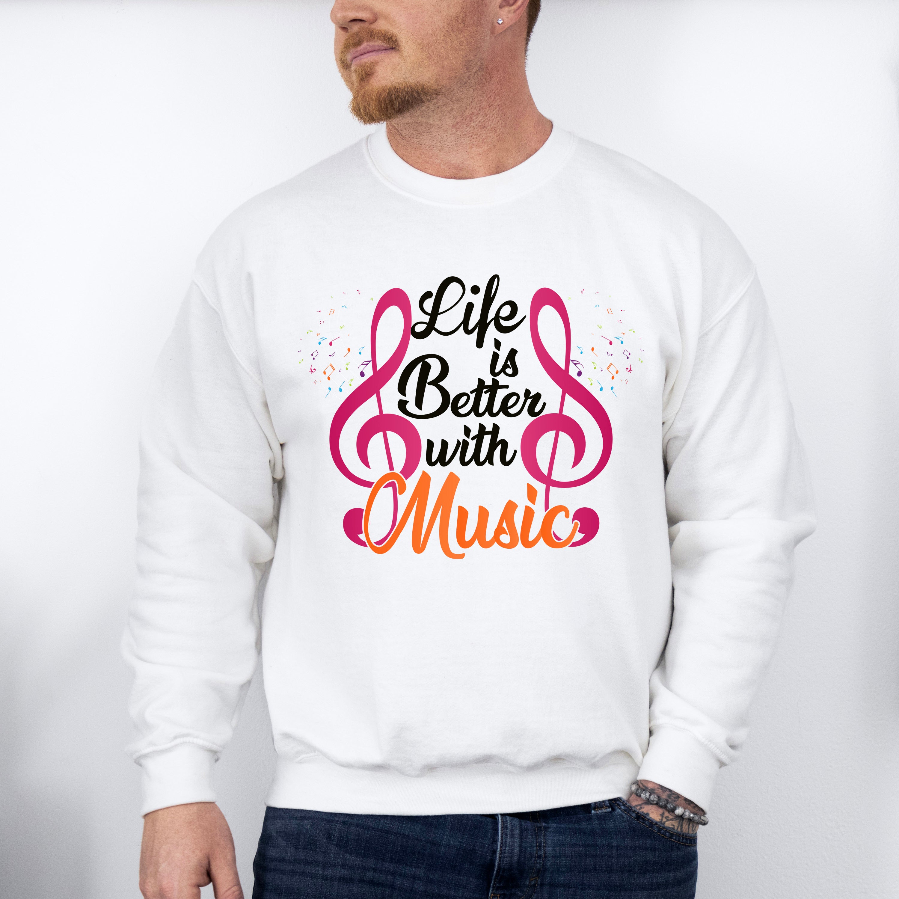 Better With Music - Singing Unisex Crewneck T-Shirt Sweatshirt Hoodie