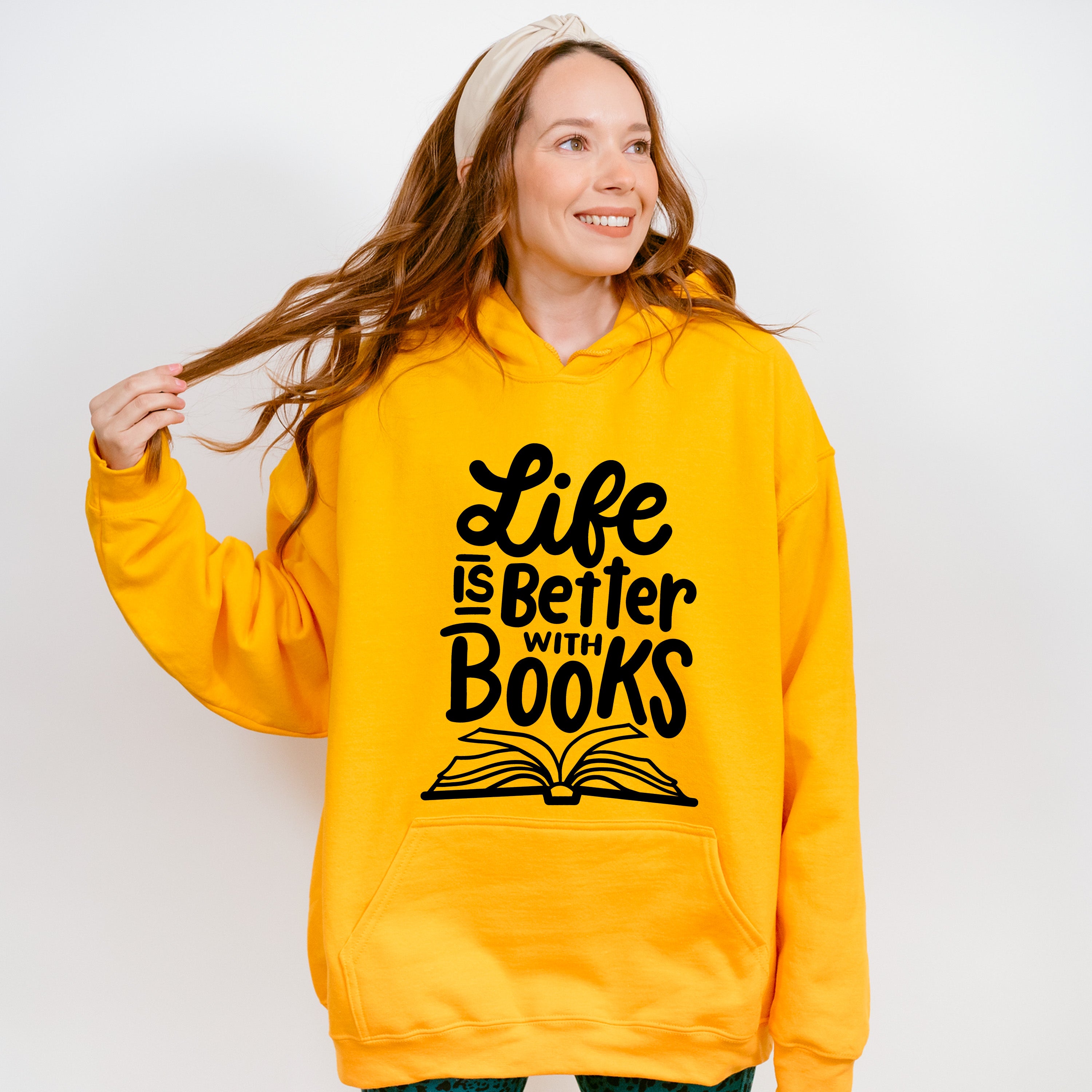 Life Is Better With Books - Reading Unisex Crewneck T-Shirt Sweatshirt Hoodie