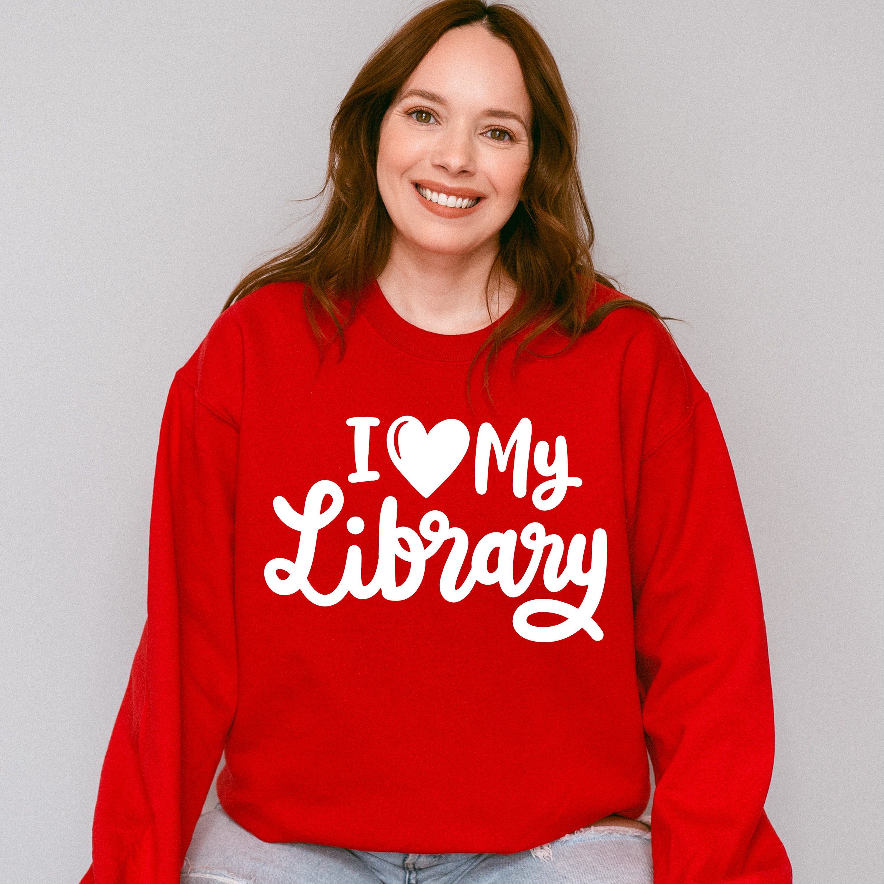 I Love My Library - Reading Unisex Crewneck T-Shirt Sweatshirt Hoodie