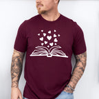 Book Heart Design - Reading Unisex Crewneck T-Shirt Sweatshirt Hoodie