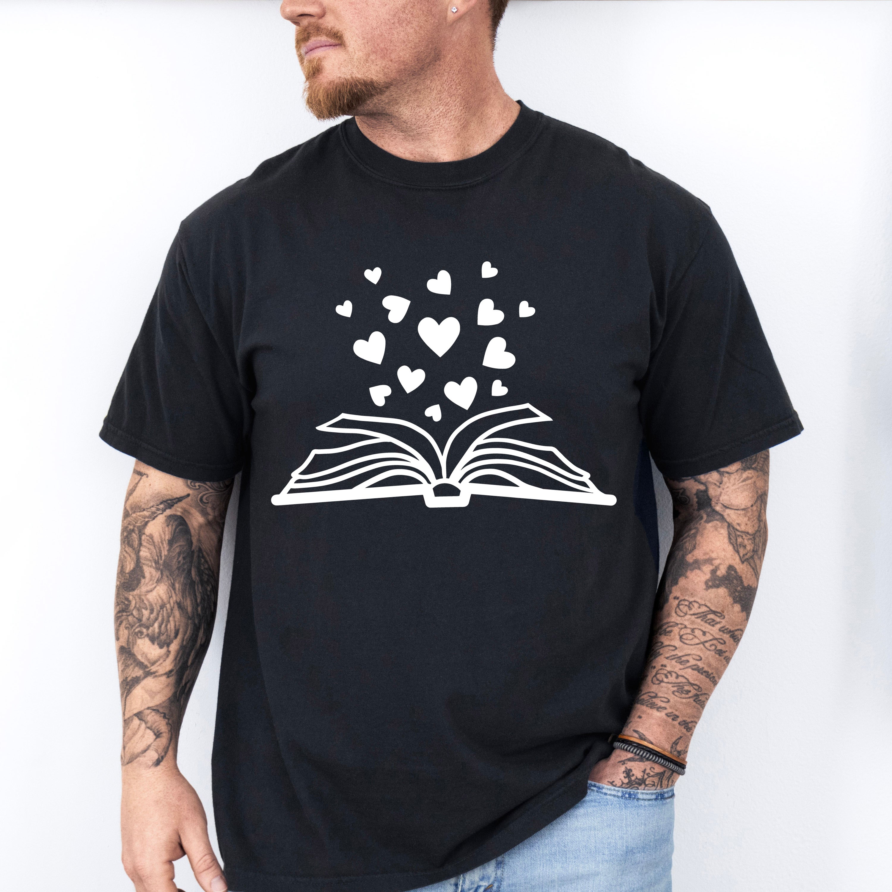 Book Heart Design - Reading Unisex Crewneck T-Shirt Sweatshirt Hoodie