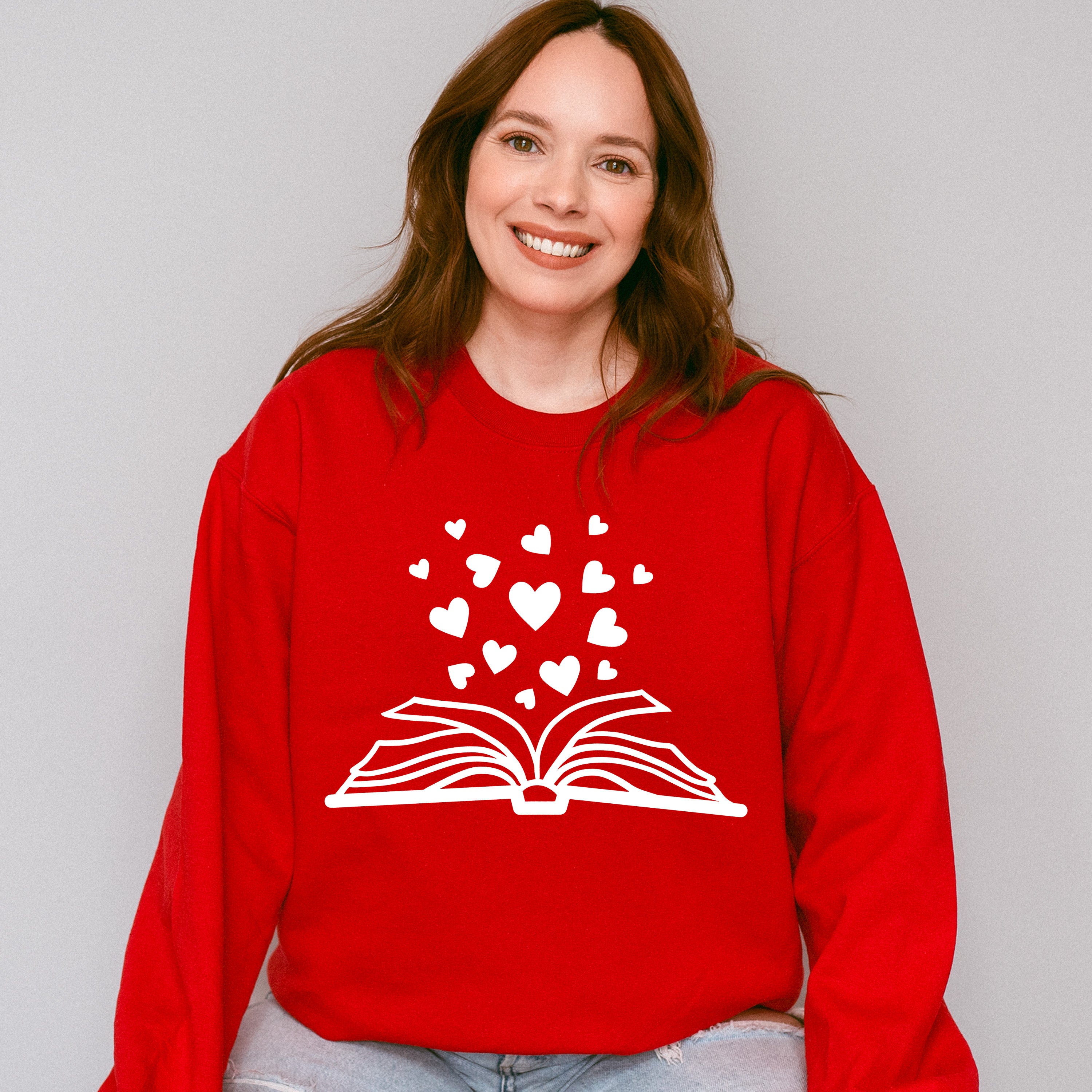 Book Heart Design - Reading Unisex Crewneck T-Shirt Sweatshirt Hoodie