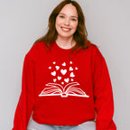 Book Heart Design - Reading Unisex Crewneck T-Shirt Sweatshirt Hoodie