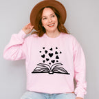 Book Heart Design - Reading Unisex Crewneck T-Shirt Sweatshirt Hoodie
