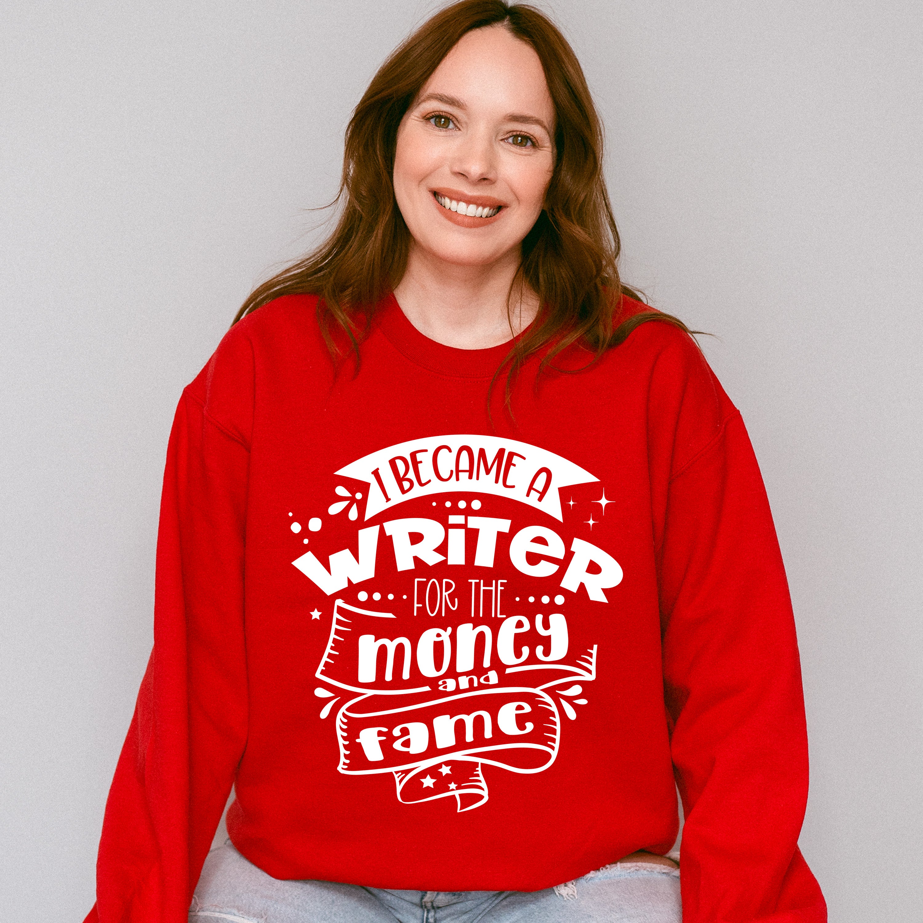 For The Money And Fame - Writing Unisex Crewneck T-Shirt Sweatshirt Hoodie