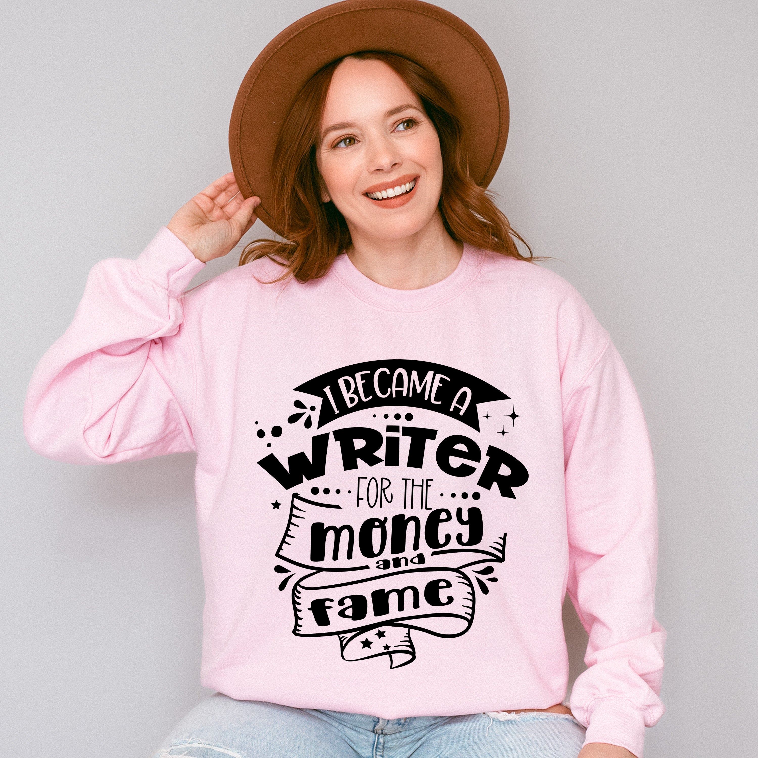 For The Money And Fame - Writing Unisex Crewneck T-Shirt Sweatshirt Hoodie