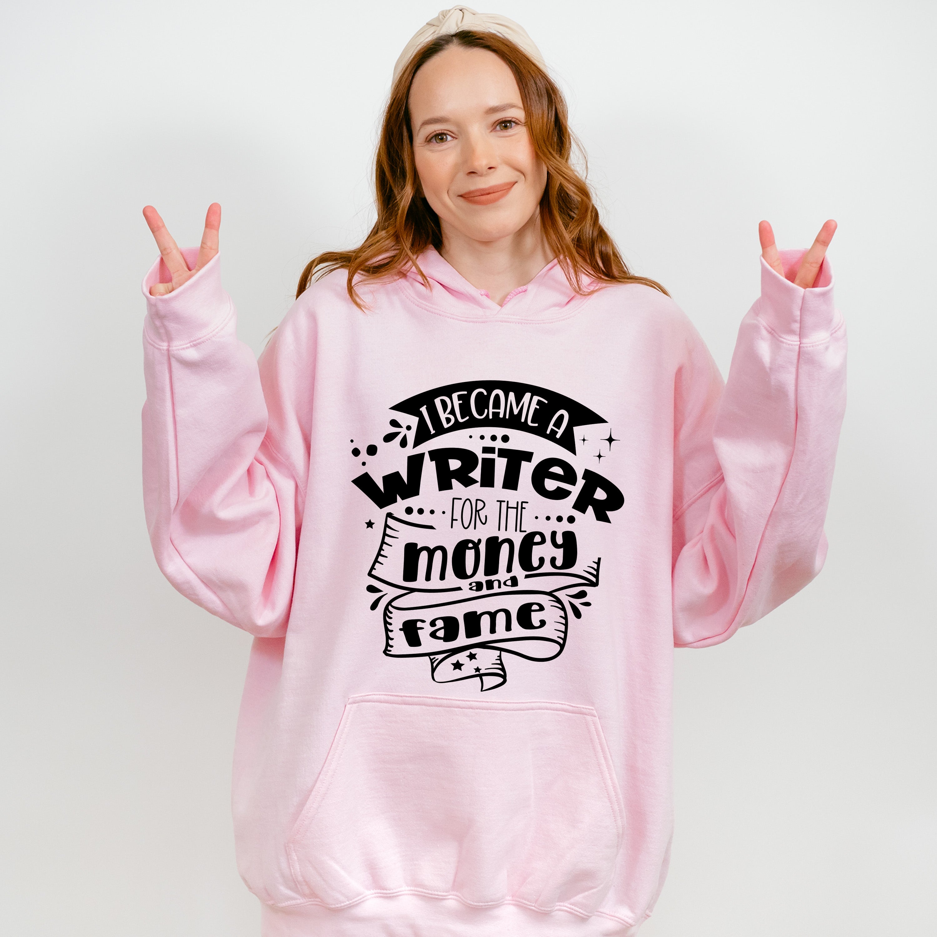 For The Money And Fame - Writing Unisex Crewneck T-Shirt Sweatshirt Hoodie