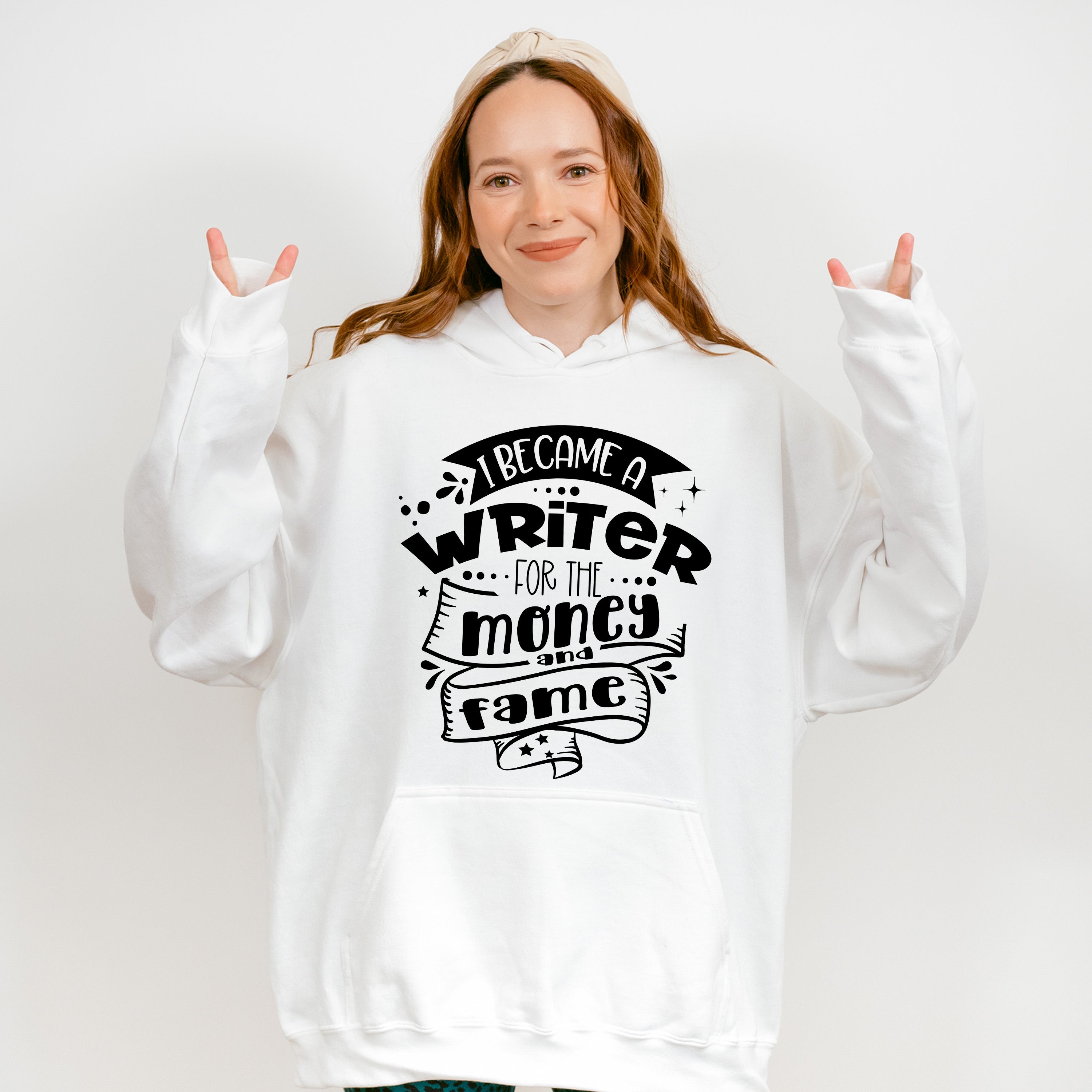 For The Money And Fame - Writing Unisex Crewneck T-Shirt Sweatshirt Hoodie