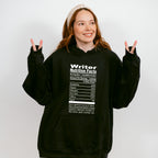 Writer Nutrition Facts - Writing Unisex Crewneck T-Shirt Sweatshirt Hoodie