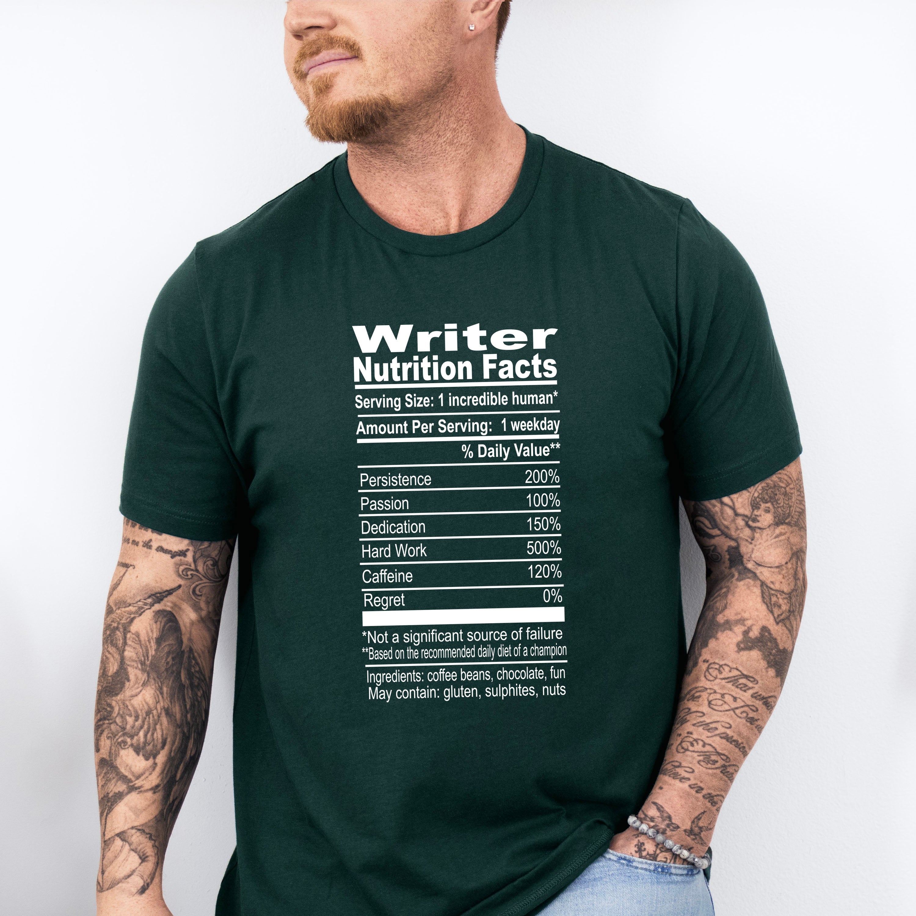 Writer Nutrition Facts - Writing Unisex Crewneck T-Shirt Sweatshirt Hoodie