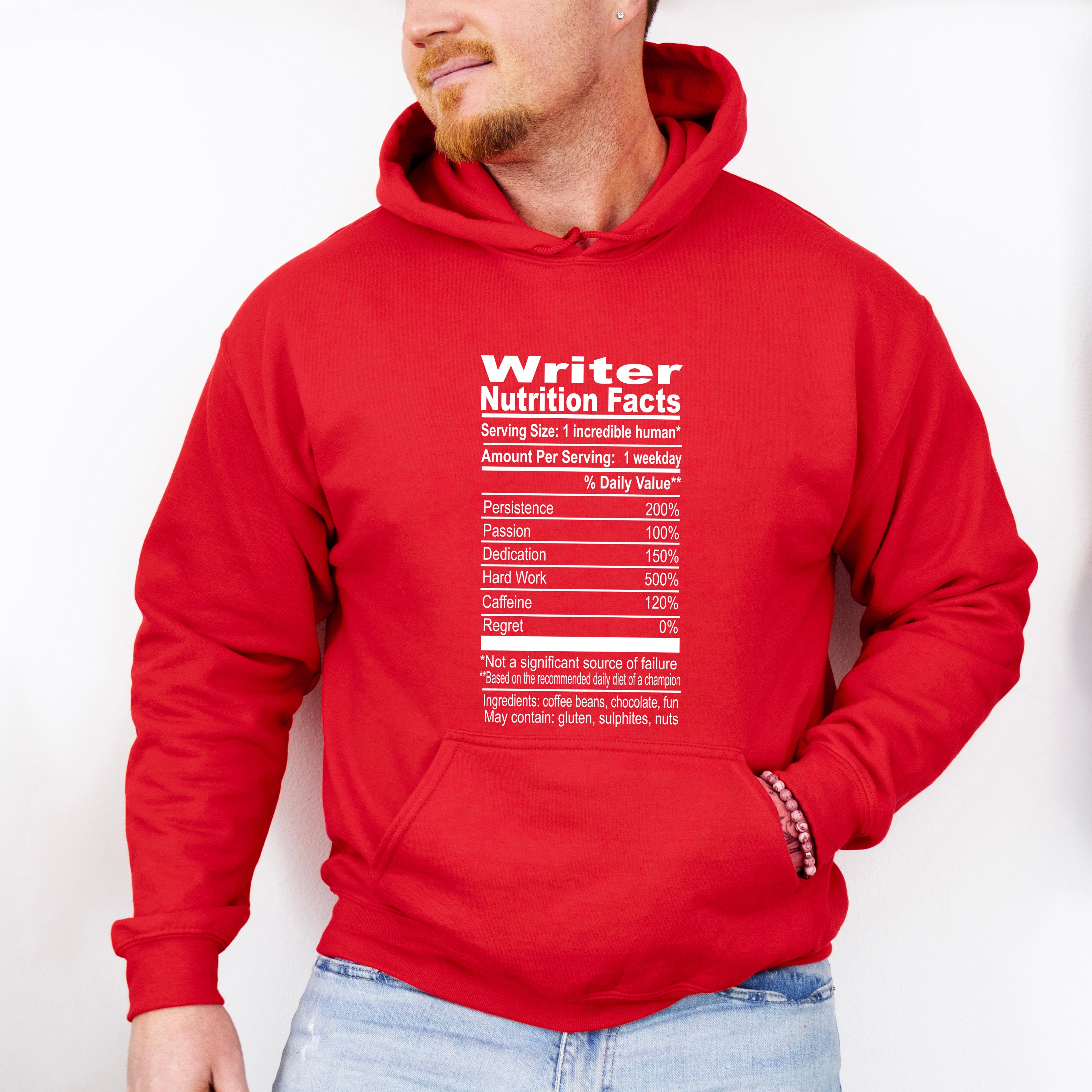 Writer Nutrition Facts - Writing Unisex Crewneck T-Shirt Sweatshirt Hoodie