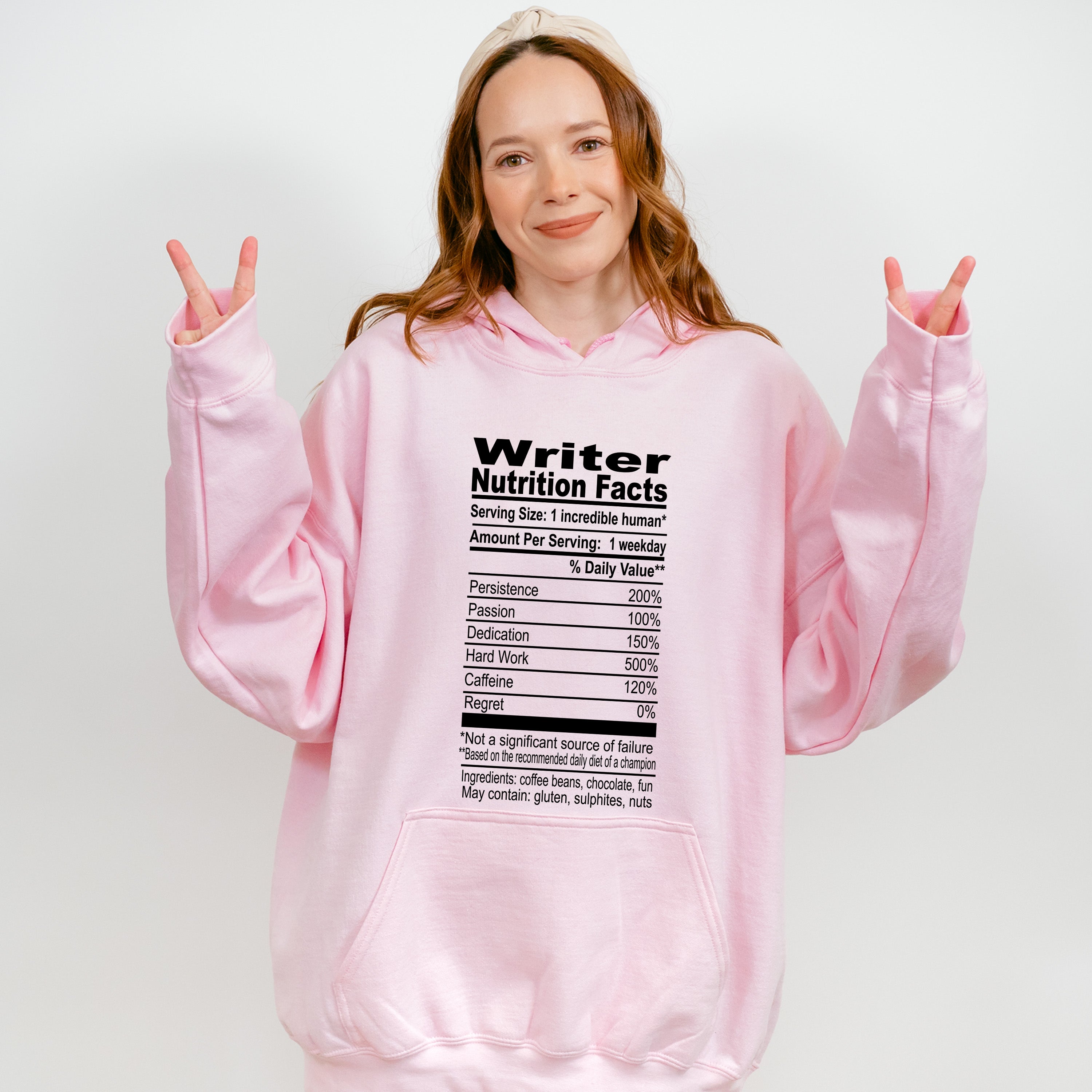 Writer Nutrition Facts - Writing Unisex Crewneck T-Shirt Sweatshirt Hoodie