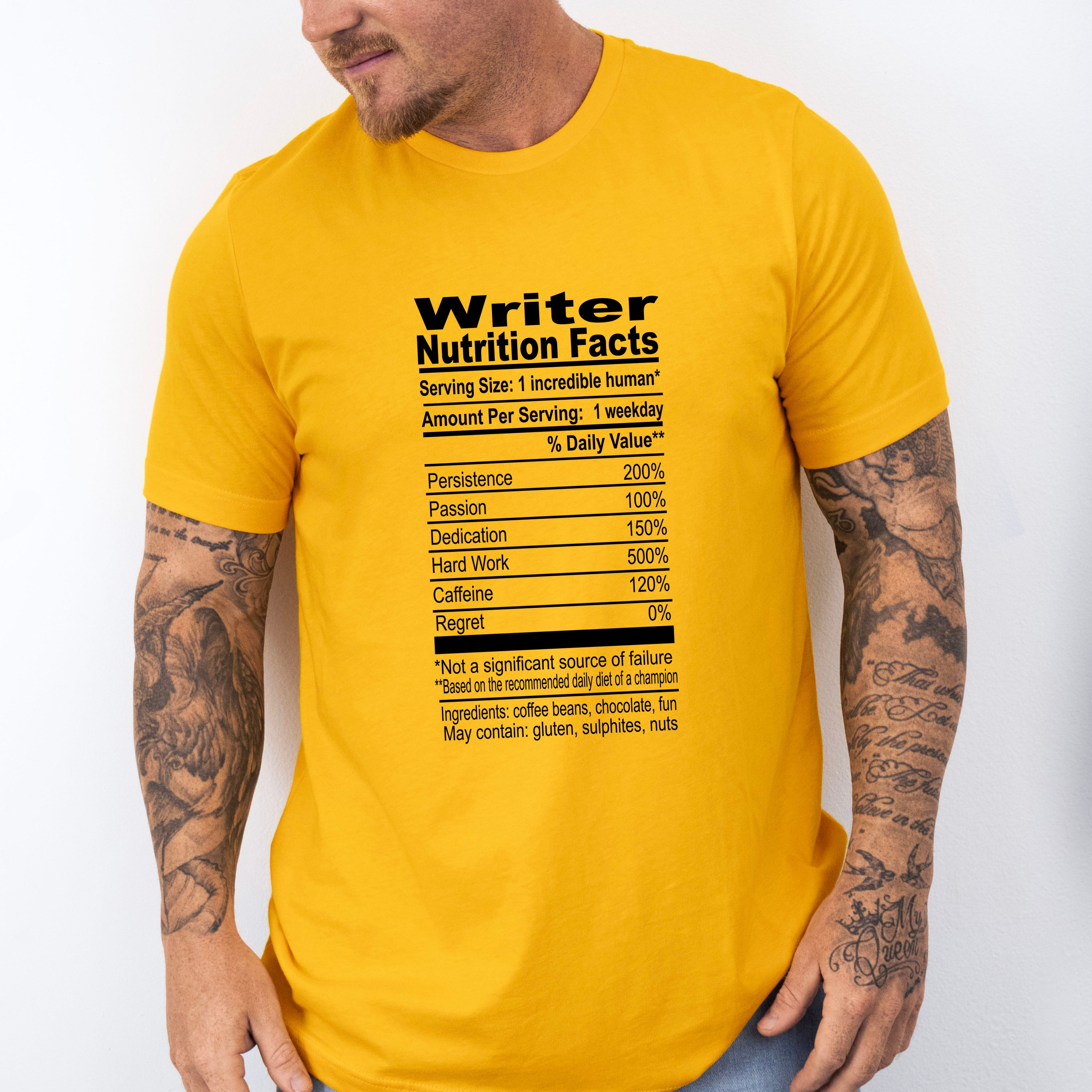 Writer Nutrition Facts - Writing Unisex Crewneck T-Shirt Sweatshirt Hoodie