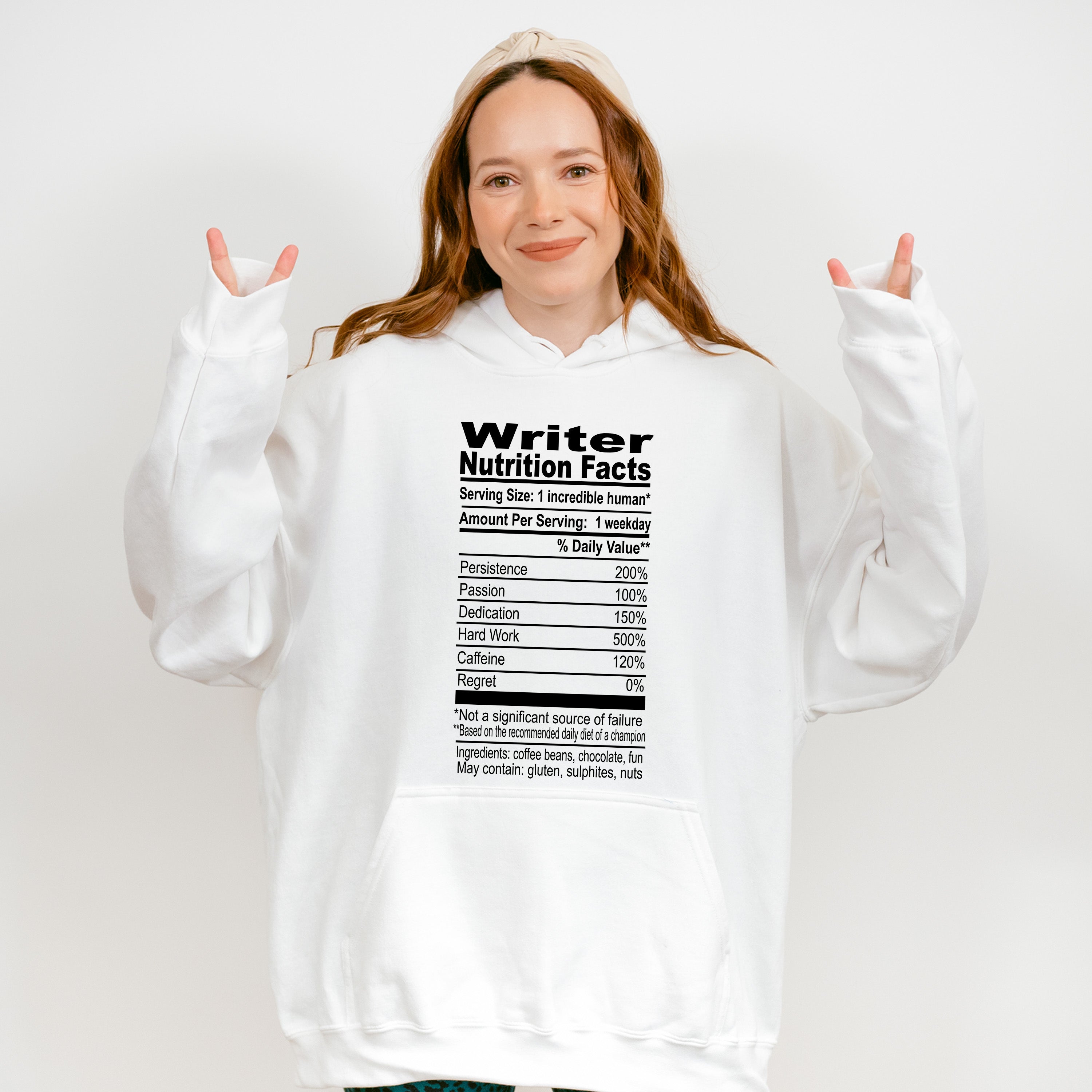 Writer Nutrition Facts - Writing Unisex Crewneck T-Shirt Sweatshirt Hoodie