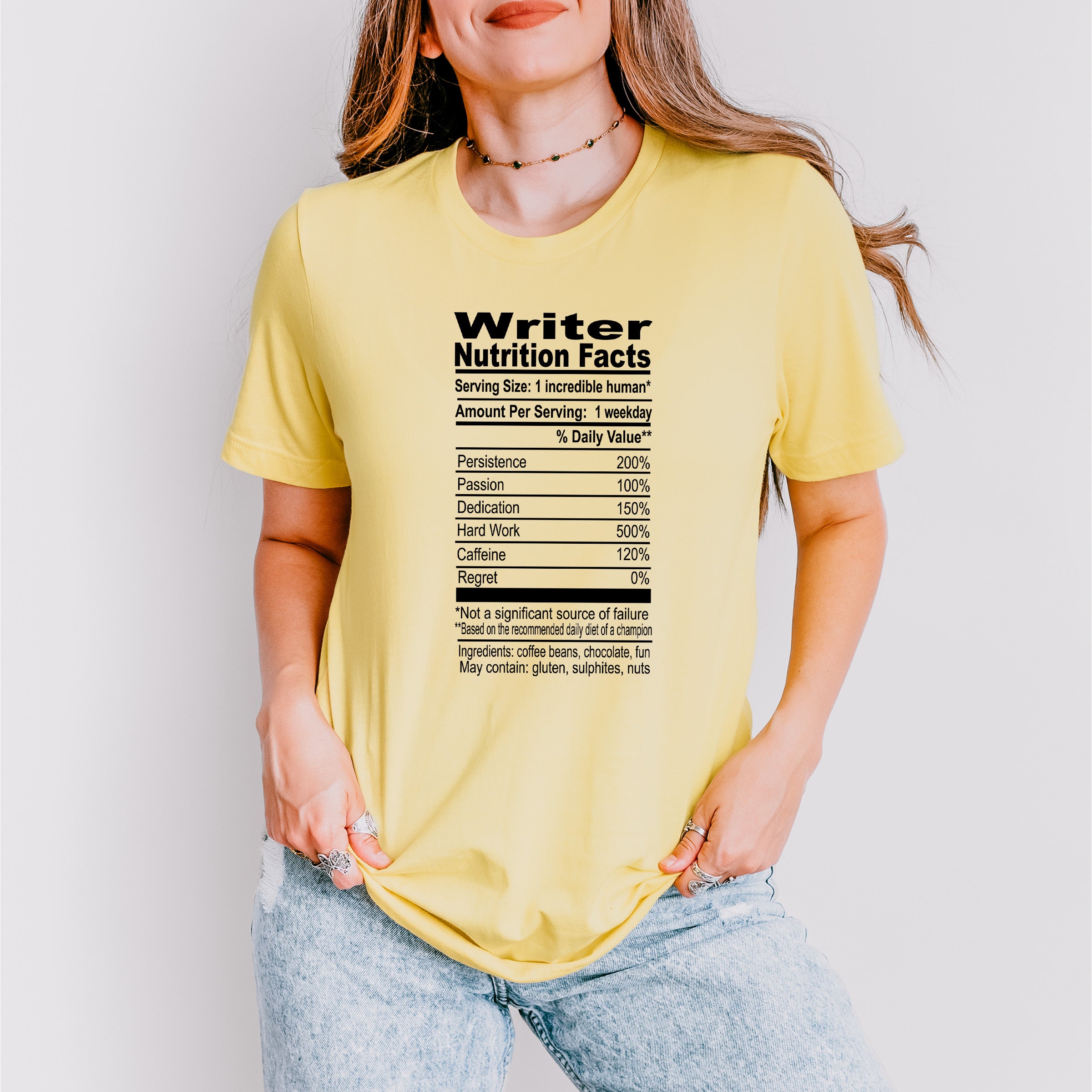Writer Nutrition Facts - Writing Unisex Crewneck T-Shirt Sweatshirt Hoodie