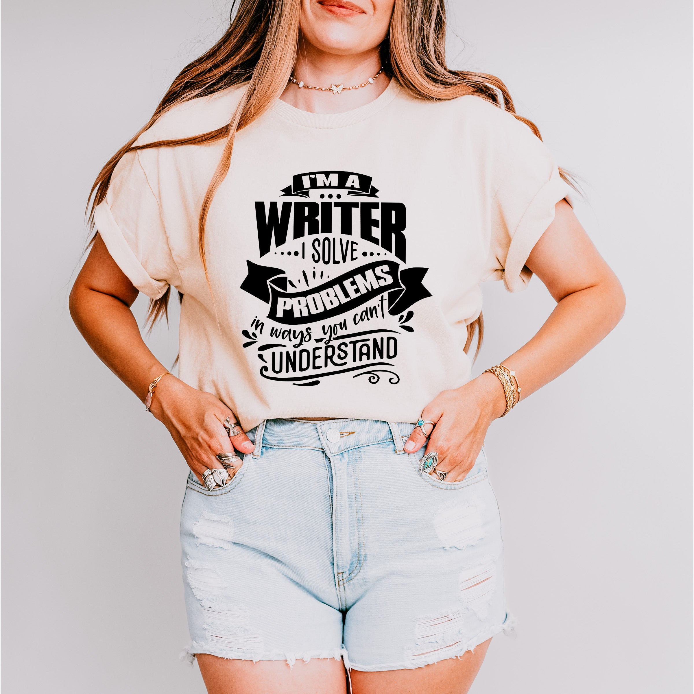 I Solve Problems - Writing Unisex Crewneck T-Shirt Sweatshirt Hoodie