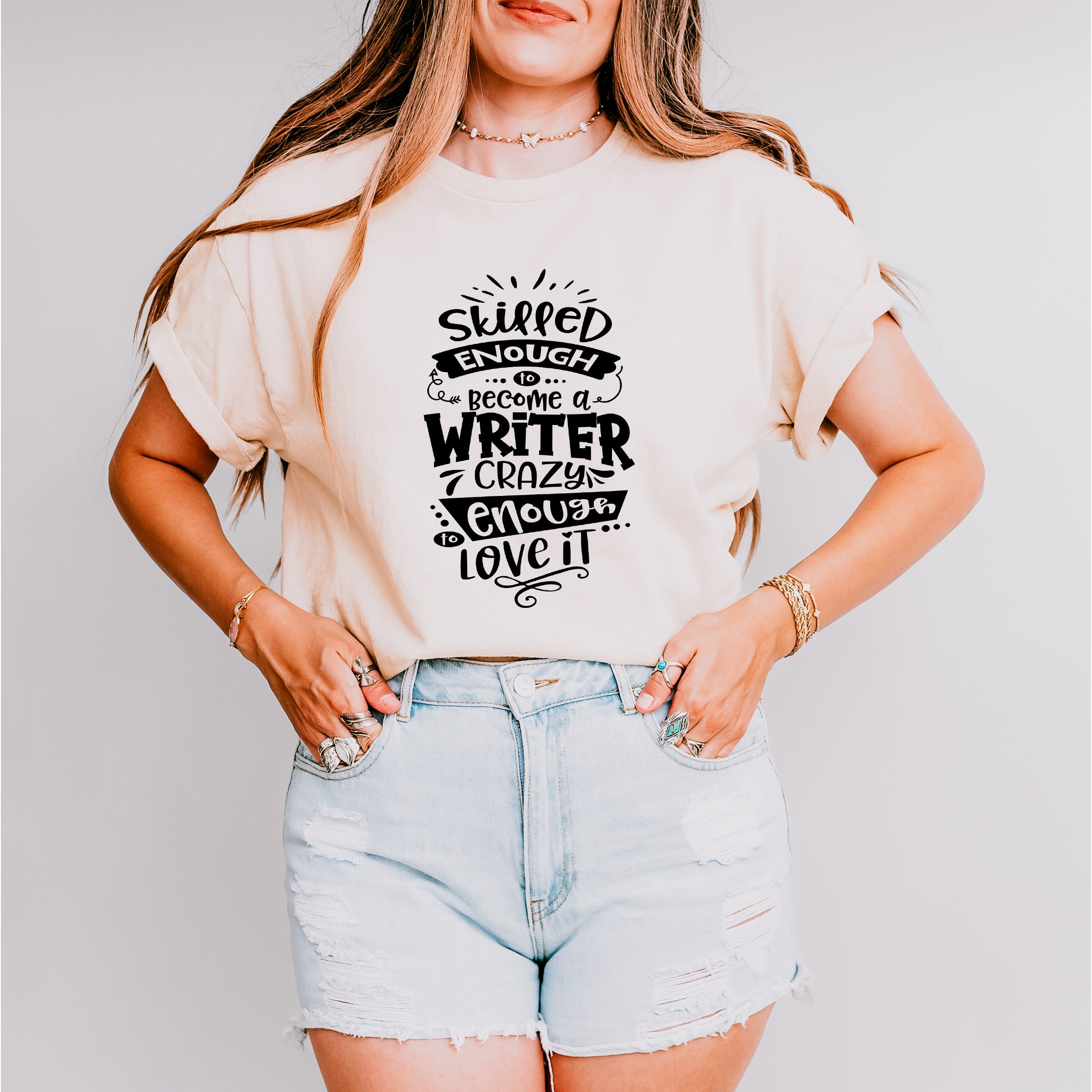 Crazy Enough To Love It - Writing Unisex Crewneck T-Shirt Sweatshirt Hoodie