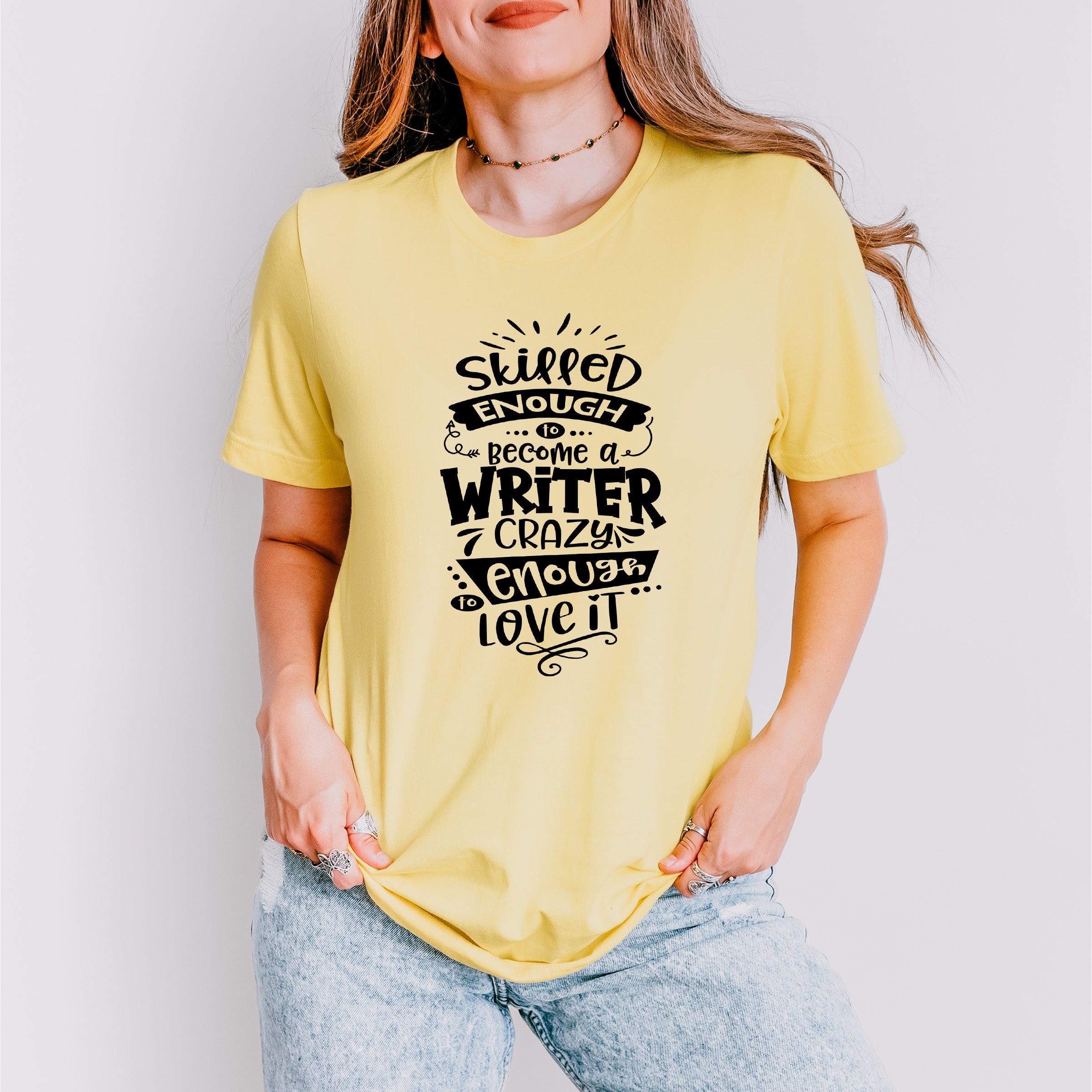 Crazy Enough To Love It - Writing Unisex Crewneck T-Shirt Sweatshirt Hoodie