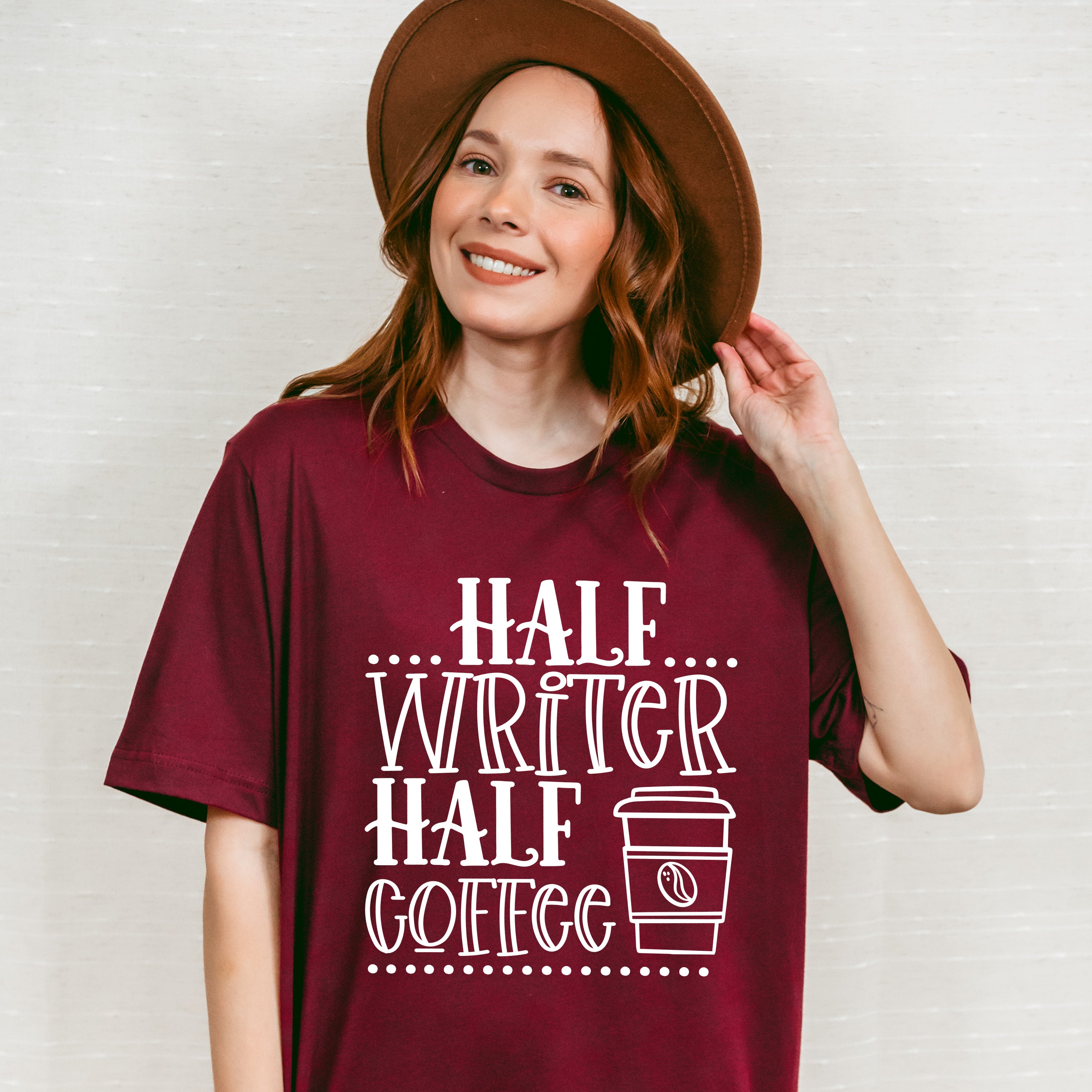 Half Writer Half Coffee - Writing Unisex Crewneck T-Shirt Sweatshirt Hoodie