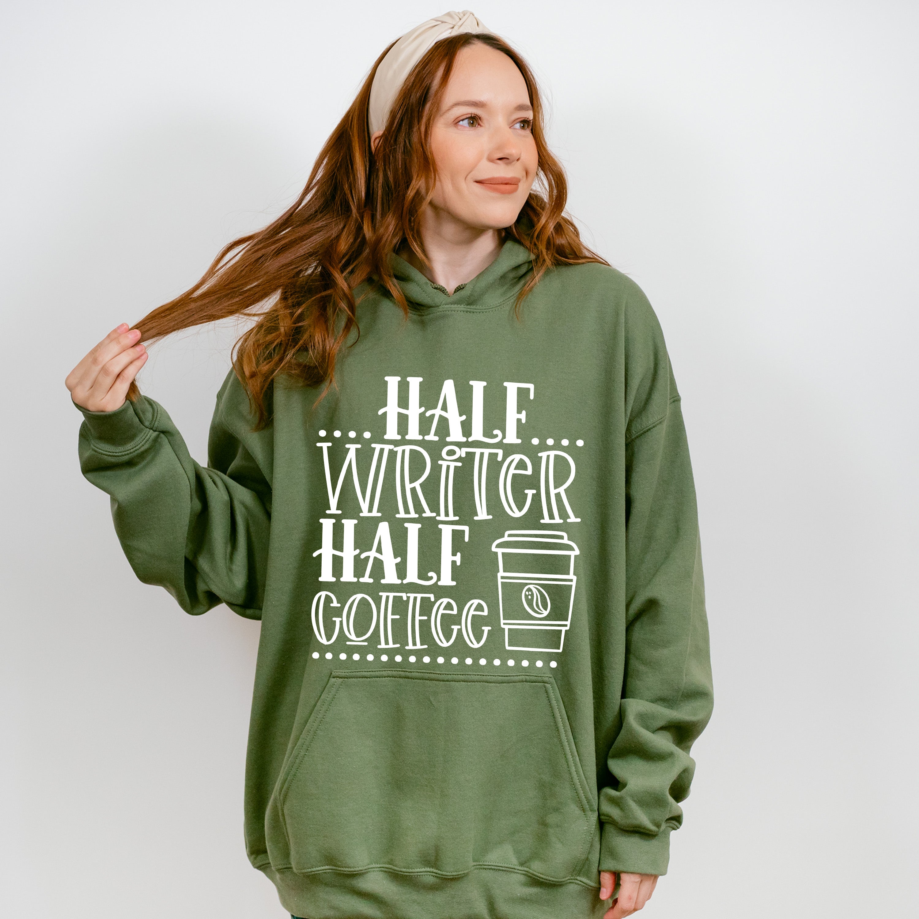 Half Writer Half Coffee - Writing Unisex Crewneck T-Shirt Sweatshirt Hoodie