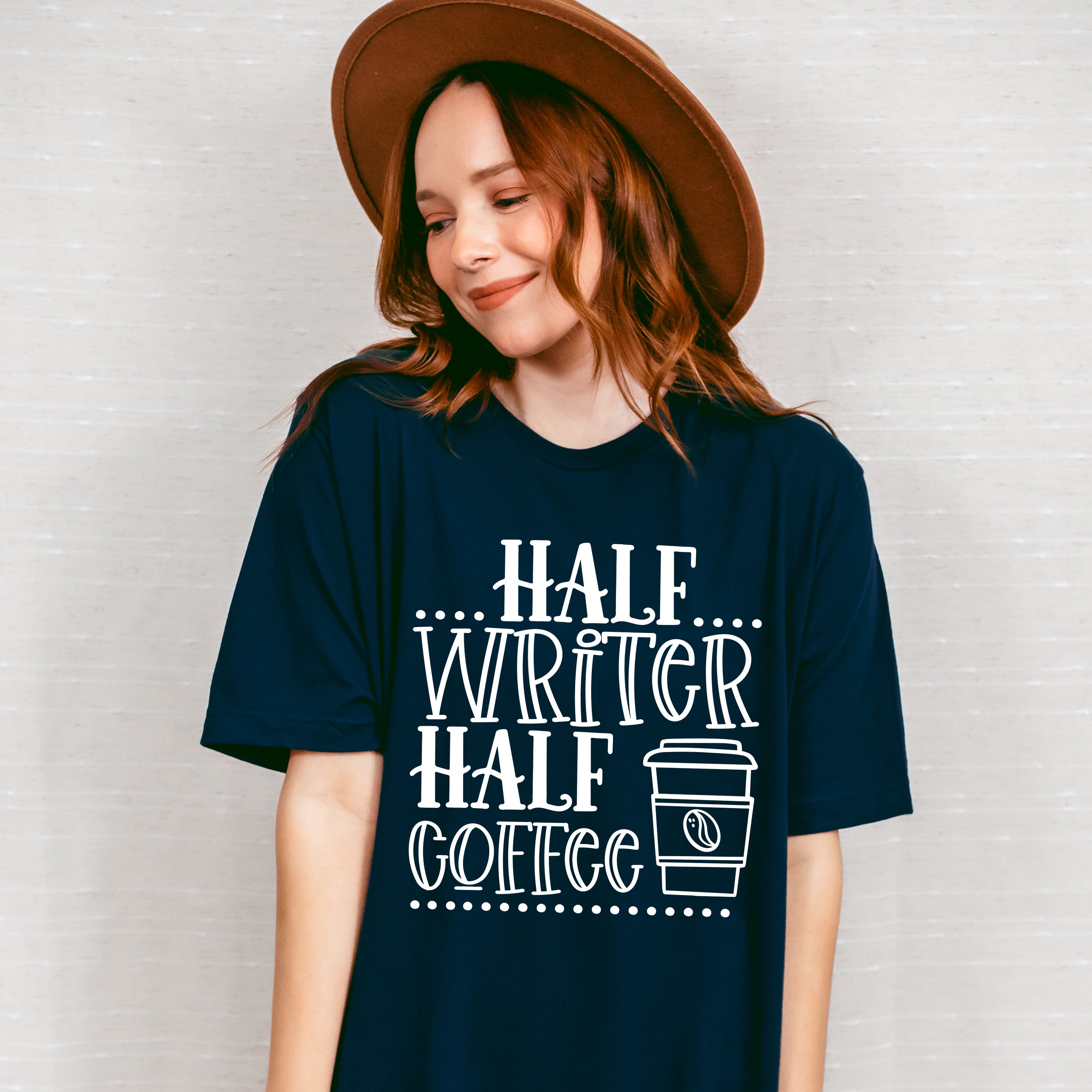 Half Writer Half Coffee - Writing Unisex Crewneck T-Shirt Sweatshirt Hoodie
